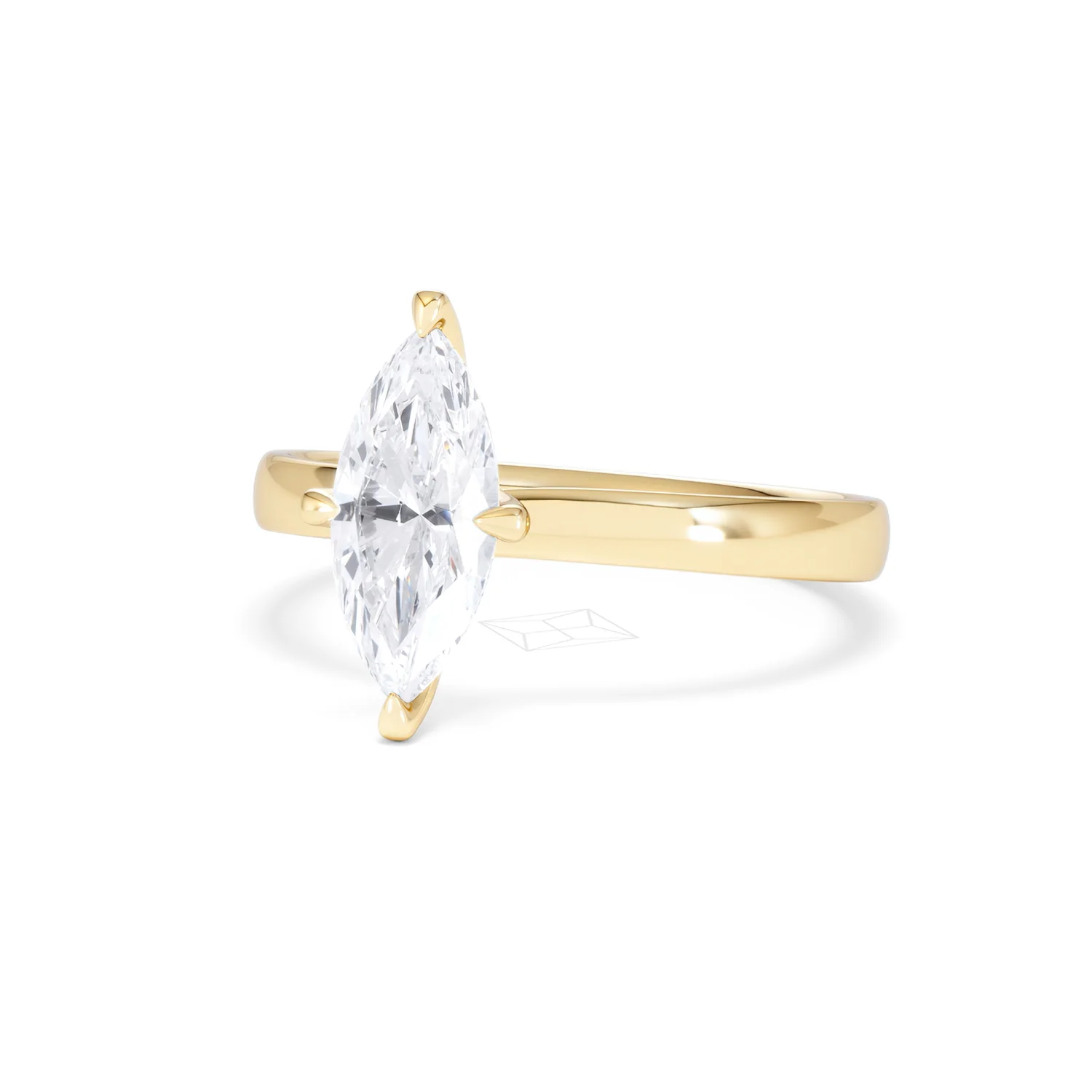 Origin Twist 1.00ct Marquise Cut Lab Diamond Solitaire Engagement Ring in 18K Yellow Gold - Image 82