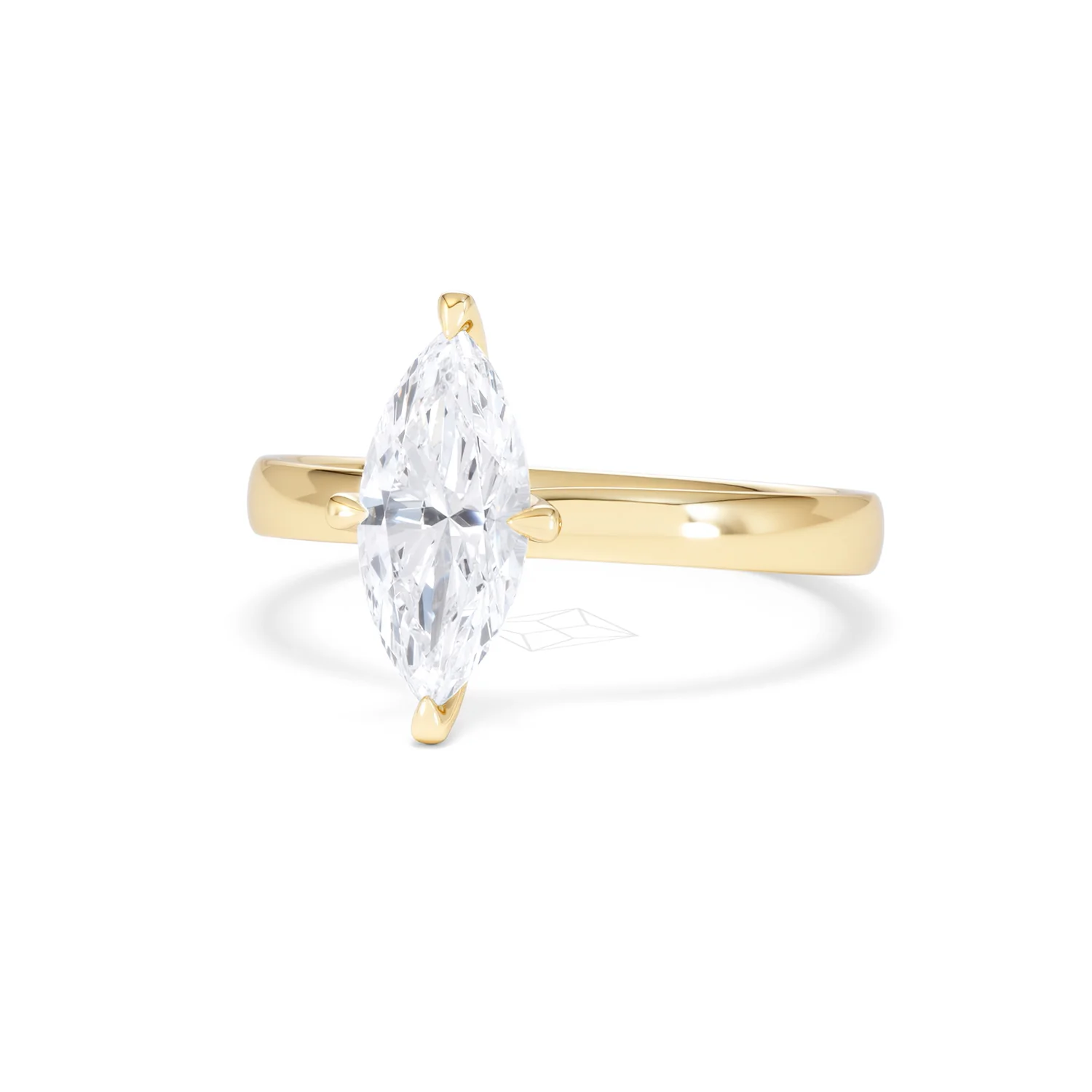 Origin Twist 1.00ct Marquise Cut Lab Diamond Solitaire Engagement Ring in 18K Yellow Gold - Image 83