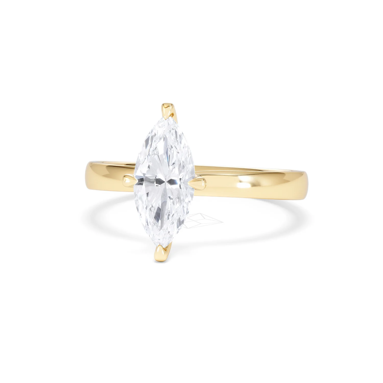 Origin Twist 1.00ct Marquise Cut Lab Diamond Solitaire Engagement Ring in 18K Yellow Gold - Image 84