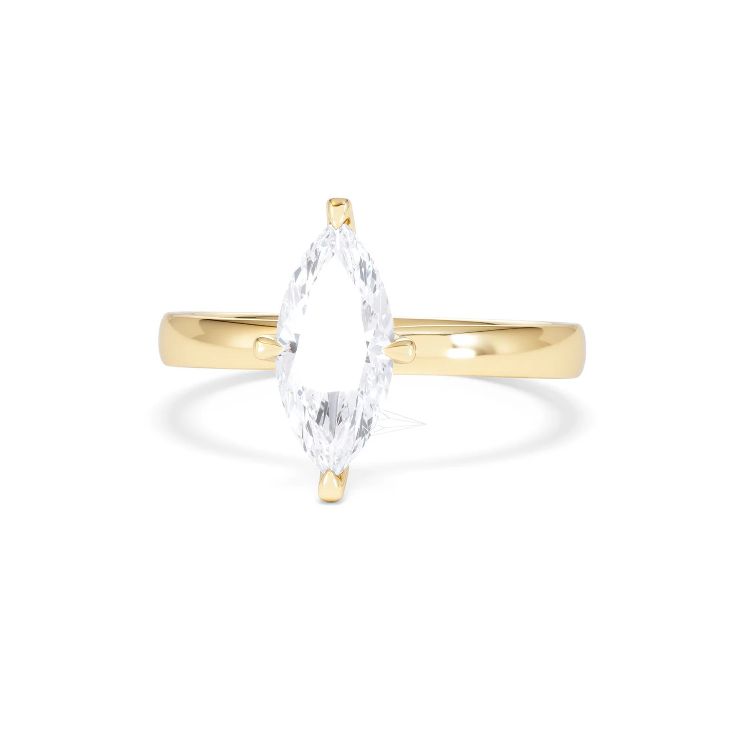 Origin Twist 1.00ct Marquise Cut Lab Diamond Solitaire Engagement Ring in 18K Yellow Gold - Image 85