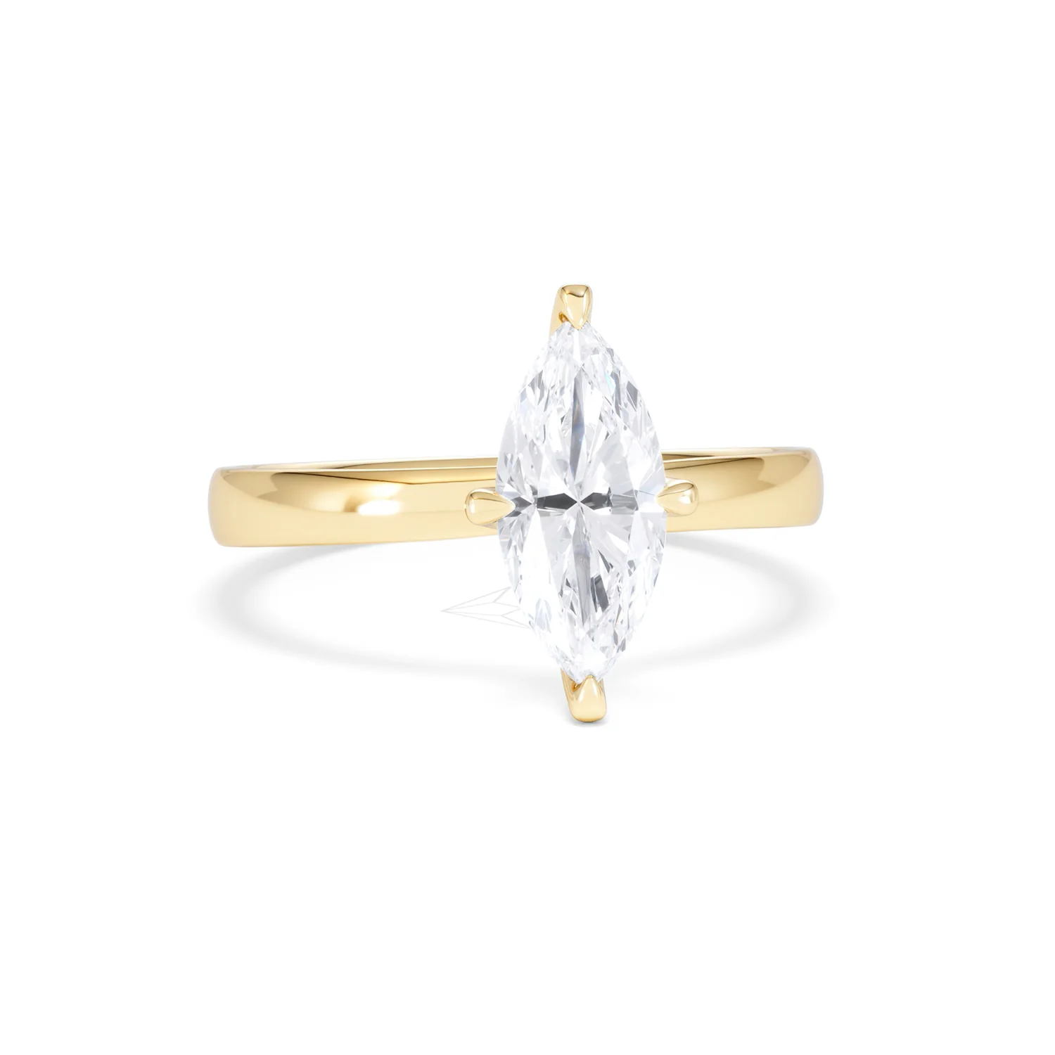 Origin Twist 1.00ct Marquise Cut Lab Diamond Solitaire Engagement Ring in 18K Yellow Gold - Image 9