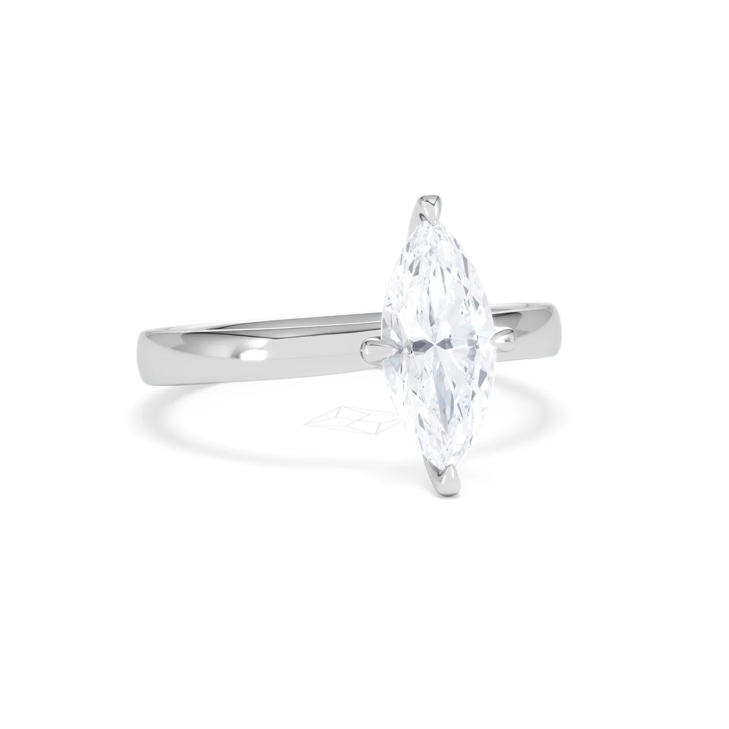Origin Twist 1.00ct Marquise Cut Lab Diamond Solitaire Engagement Ring in Platinum - Image 11