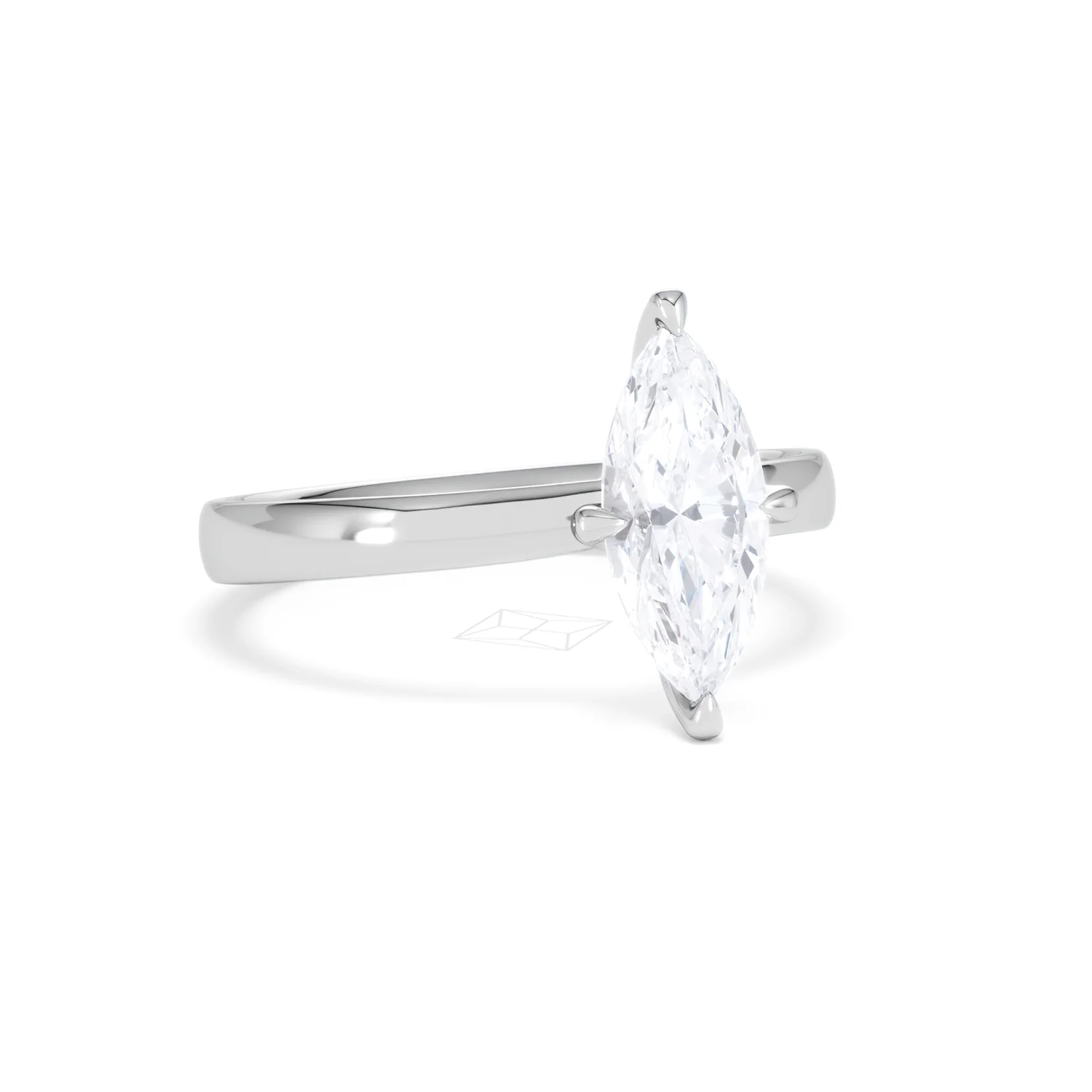 Origin Twist 1.00ct Marquise Cut Lab Diamond Solitaire Engagement Ring in Platinum - Image 12