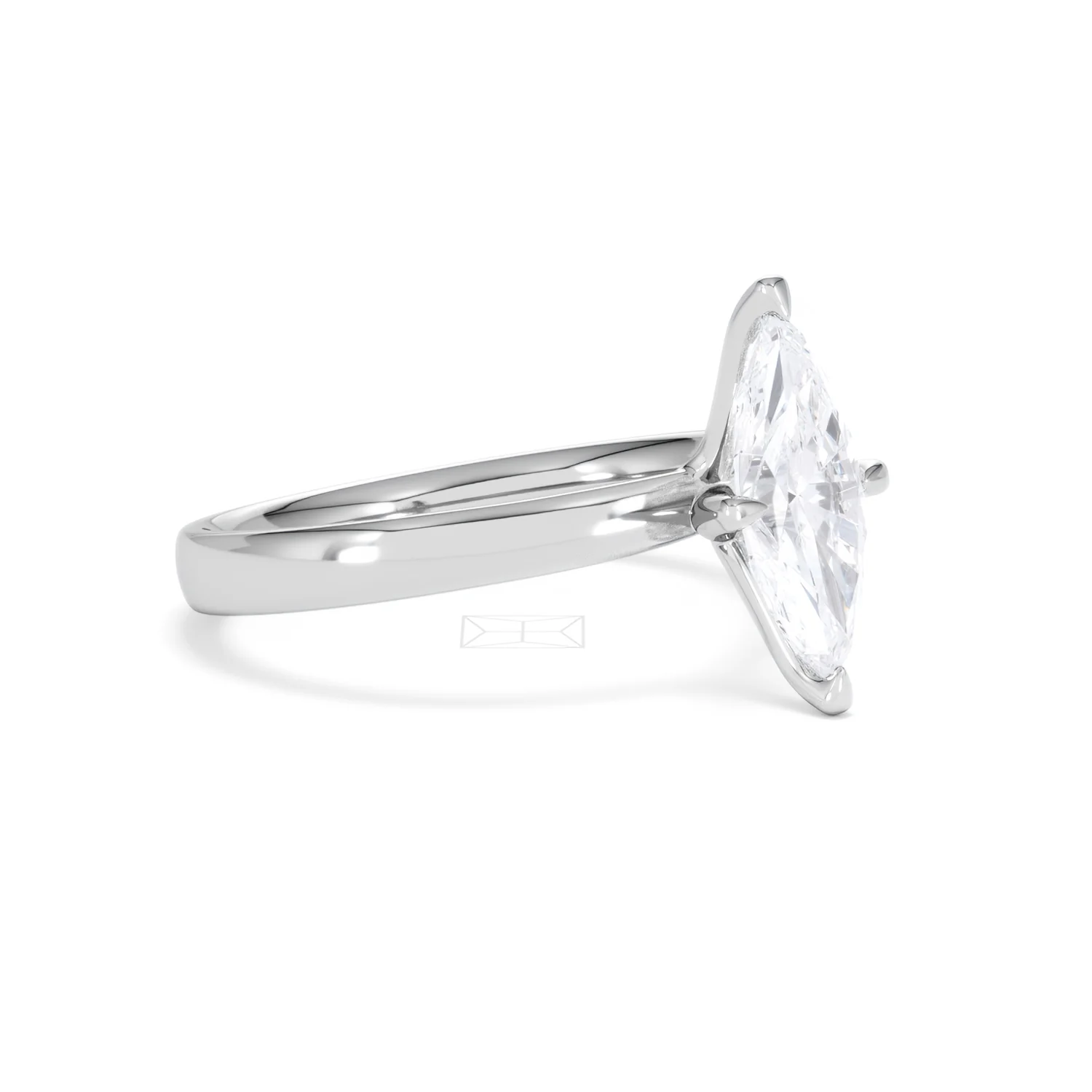 Origin Twist 1.00ct Marquise Cut Lab Diamond Solitaire Engagement Ring in Platinum - Image 17