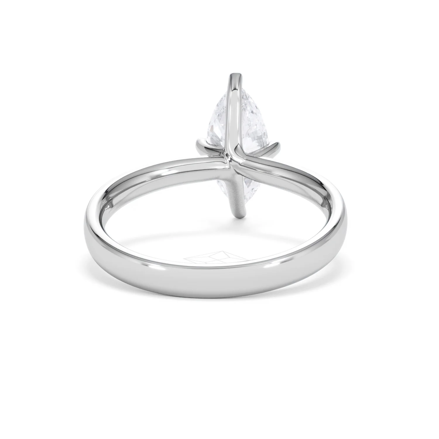 Origin Twist 1.00ct Marquise Cut Lab Diamond Solitaire Engagement Ring in Platinum - Image 45