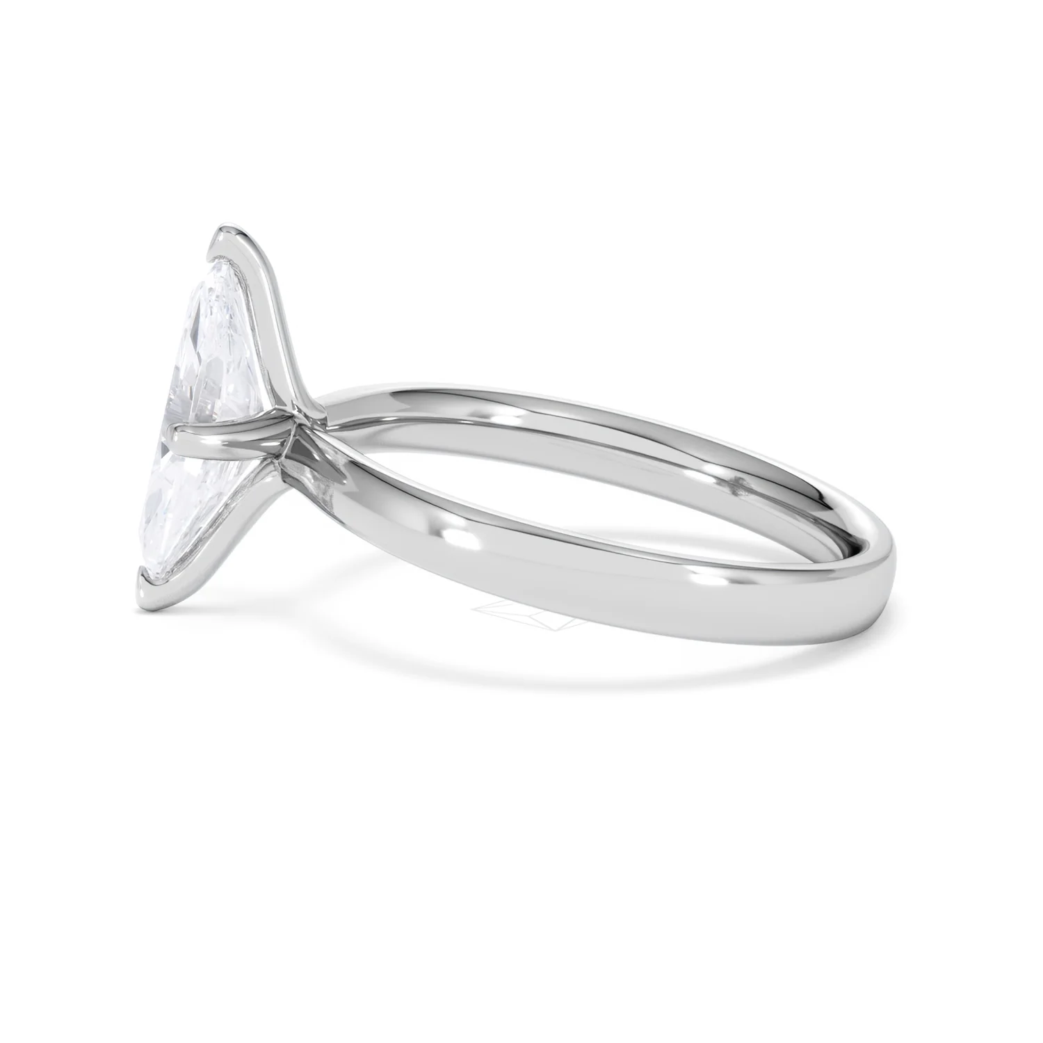Origin Twist 1.00ct Marquise Cut Lab Diamond Solitaire Engagement Ring in Platinum - Image 67