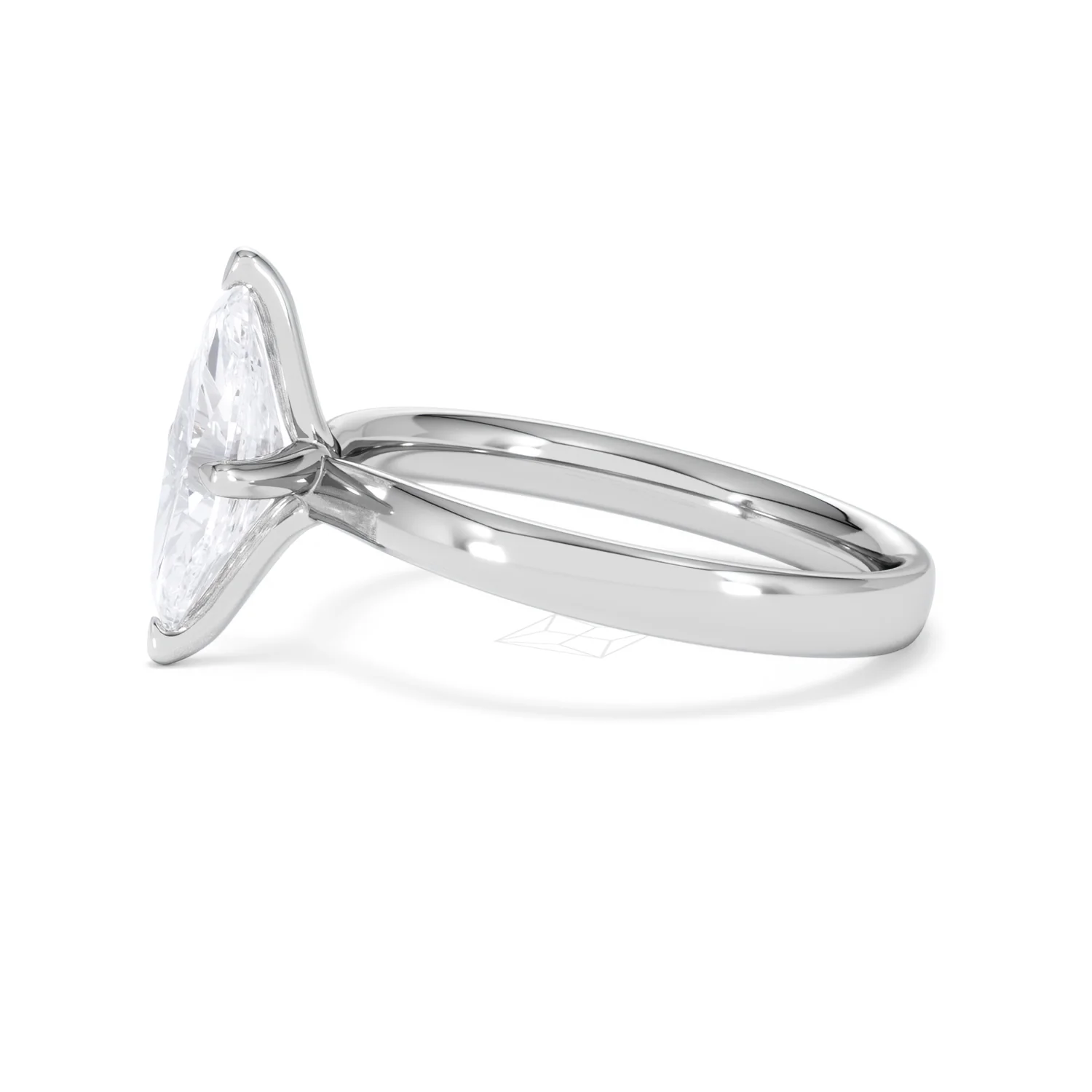 Origin Twist 1.00ct Marquise Cut Lab Diamond Solitaire Engagement Ring in Platinum - Image 70