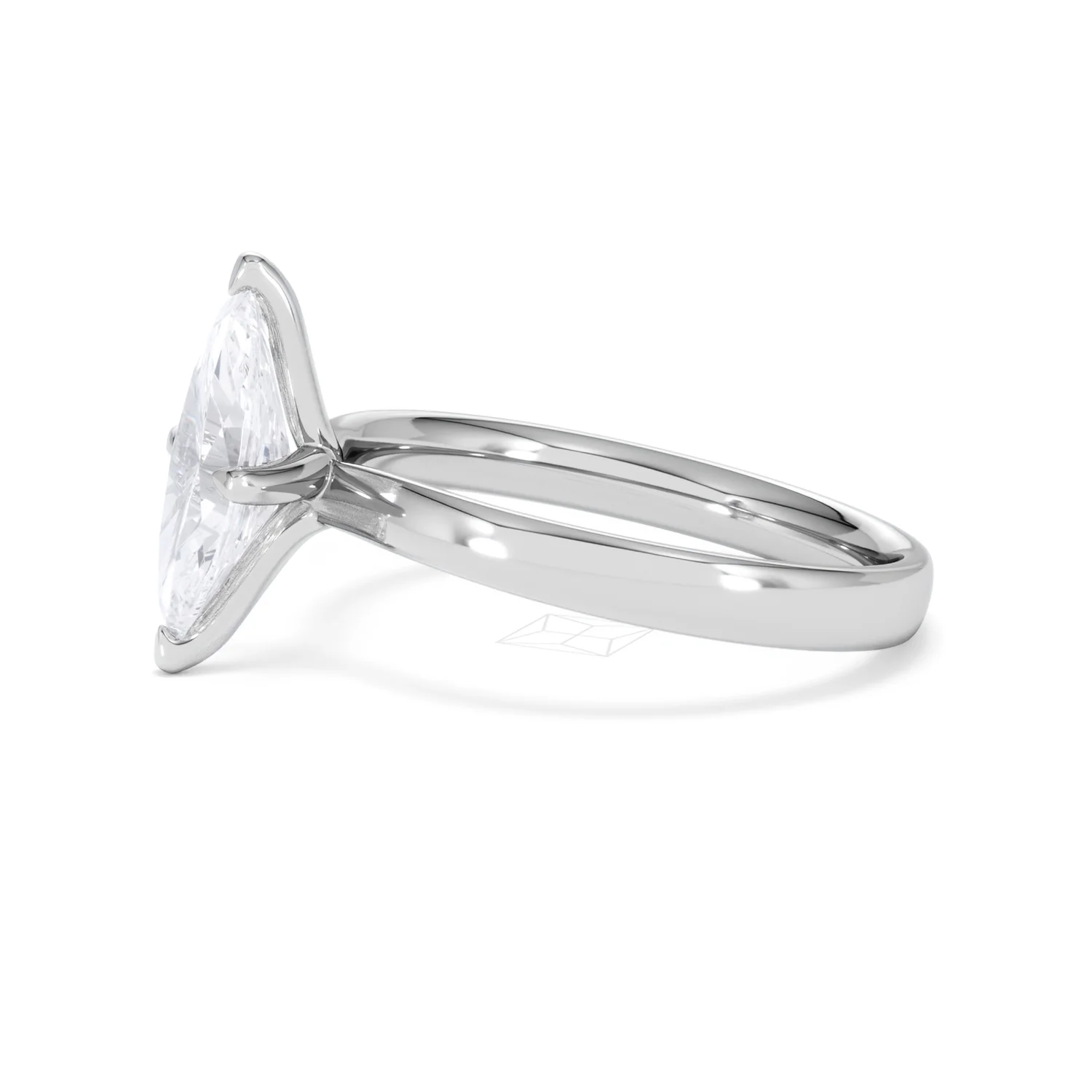 Origin Twist 1.00ct Marquise Cut Lab Diamond Solitaire Engagement Ring in Platinum - Image 71