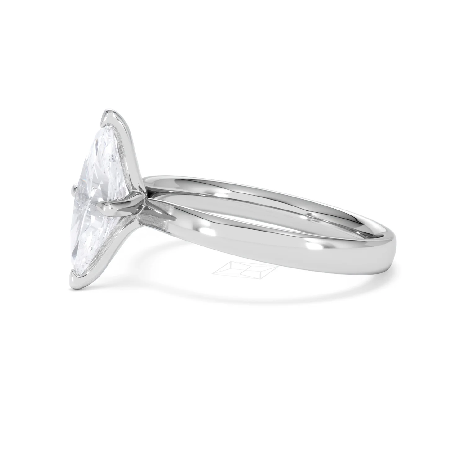 Origin Twist 1.00ct Marquise Cut Lab Diamond Solitaire Engagement Ring in Platinum - Image 72