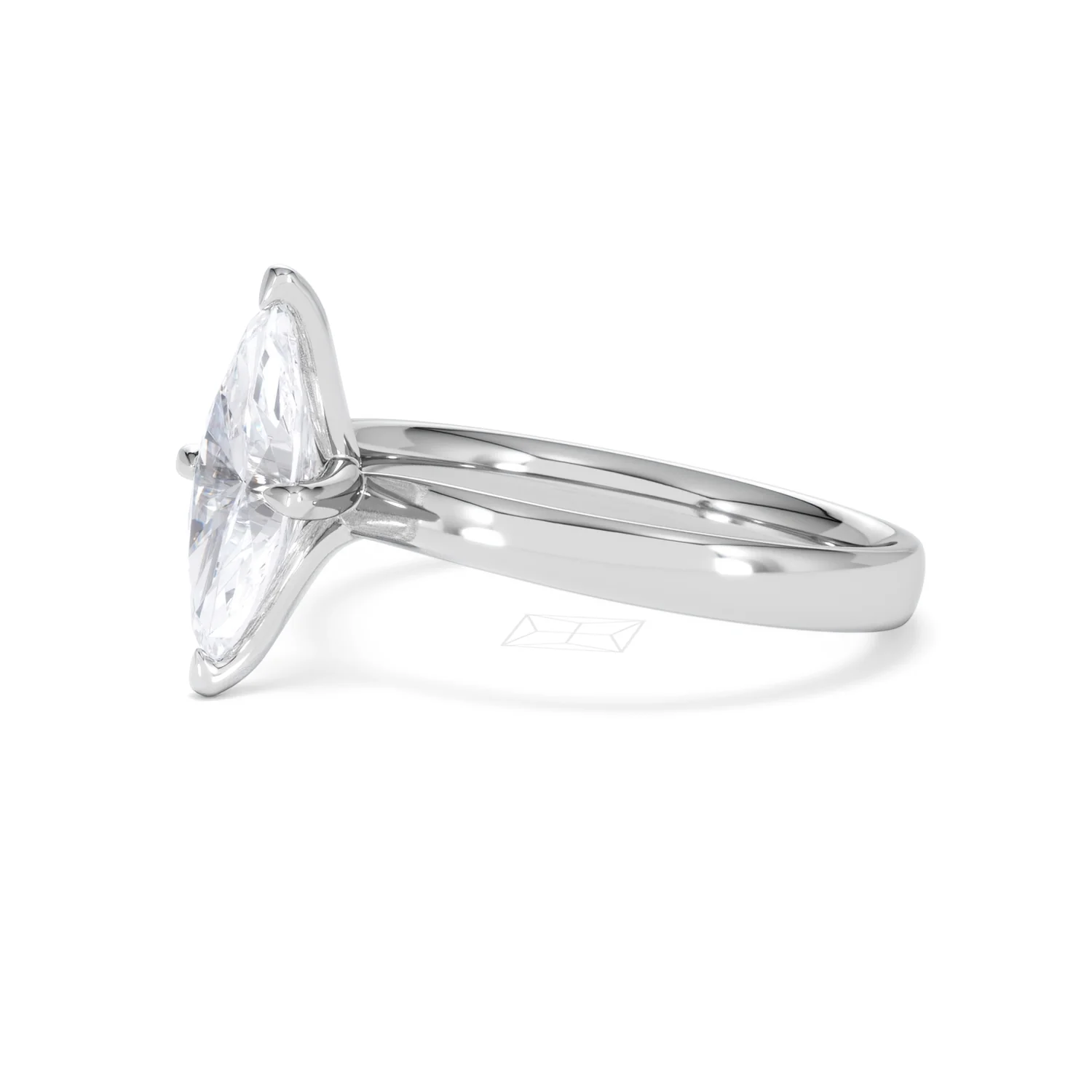 Origin Twist 1.00ct Marquise Cut Lab Diamond Solitaire Engagement Ring in Platinum - Image 74