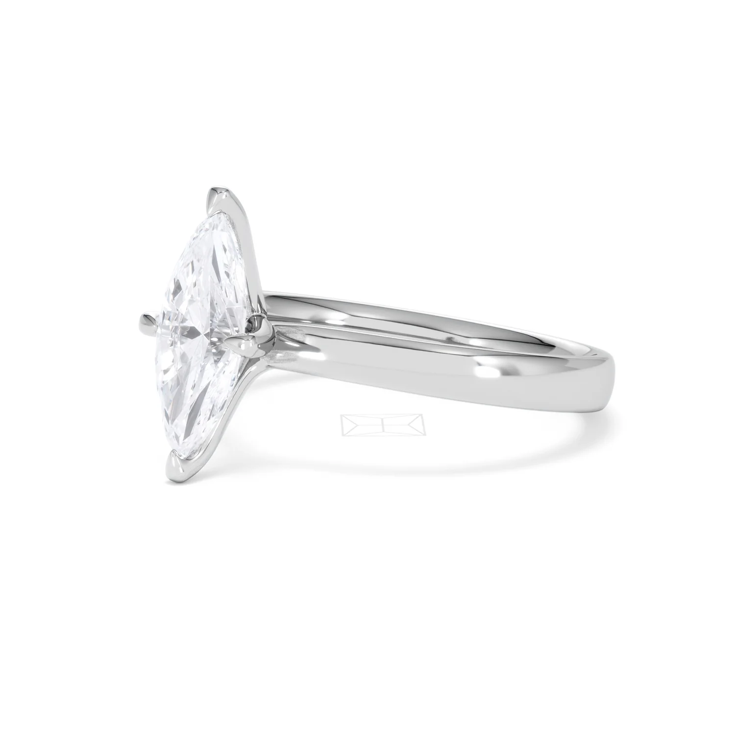 Origin Twist 1.00ct Marquise Cut Lab Diamond Solitaire Engagement Ring in Platinum - Image 77