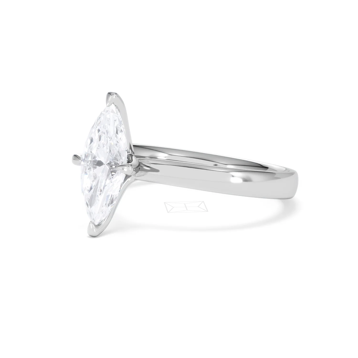 Origin Twist 1.00ct Marquise Cut Lab Diamond Solitaire Engagement Ring in Platinum - Image 78