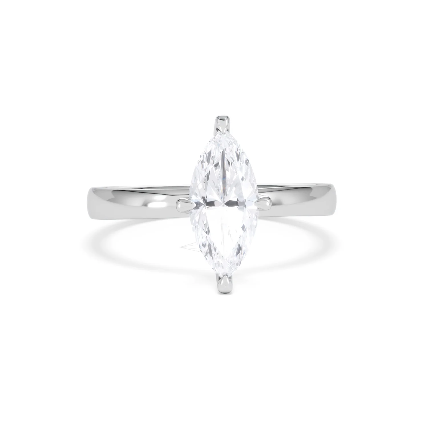 Origin Twist 1.00ct Marquise Cut Lab Diamond Solitaire Engagement Ring in Platinum - Image 8