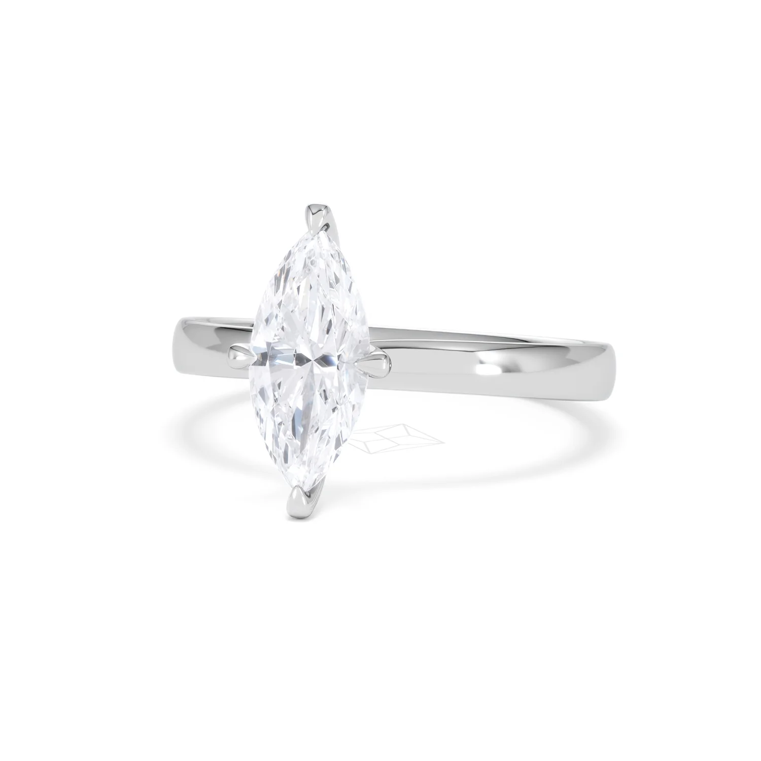 Origin Twist 1.00ct Marquise Cut Lab Diamond Solitaire Engagement Ring in Platinum - Image 83