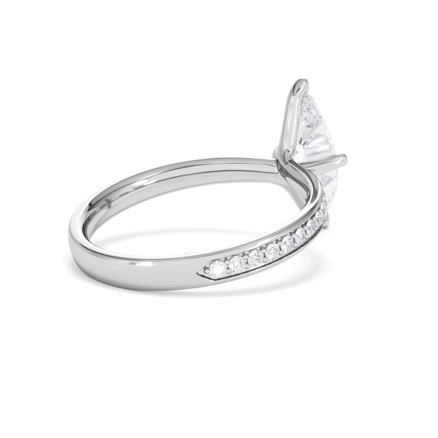 Origin Twist 1.00ct Marquise Cut Lab Diamond Solitaire Engagement Ring with Side Stones in 18K White Gold - Image 37