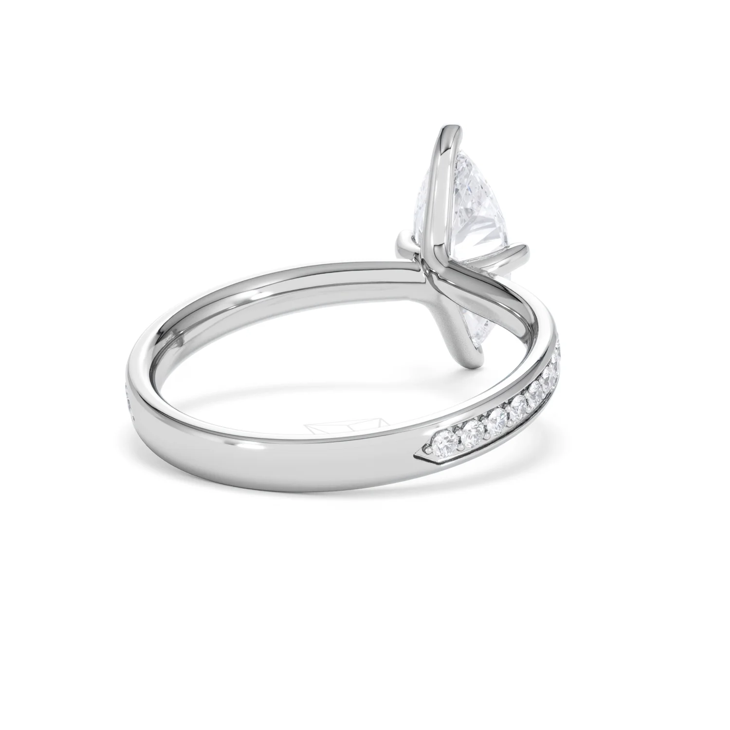 Origin Twist 1.00ct Marquise Cut Lab Diamond Solitaire Engagement Ring with Side Stones in 18K White Gold - Image 41