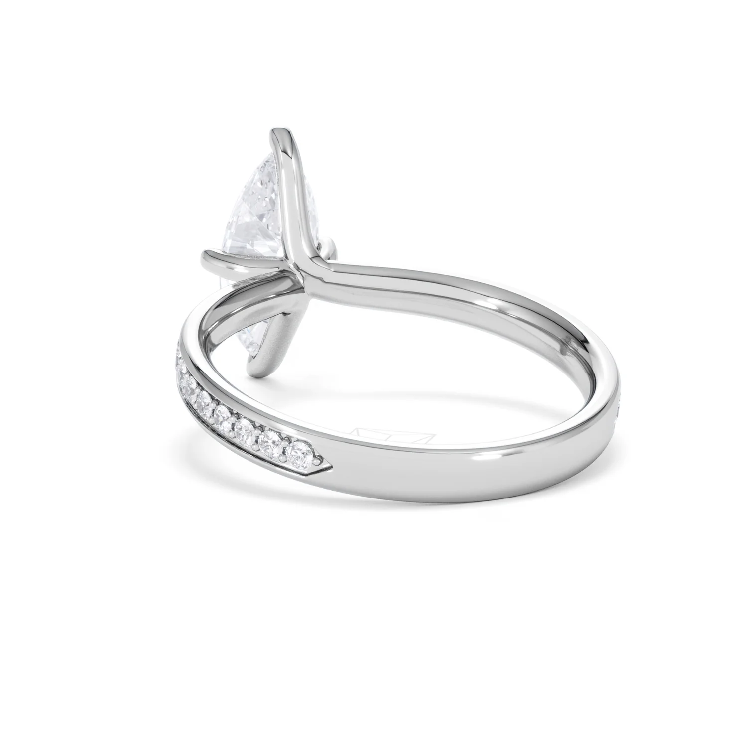 Origin Twist 1.00ct Marquise Cut Lab Diamond Solitaire Engagement Ring with Side Stones in 18K White Gold - Image 53