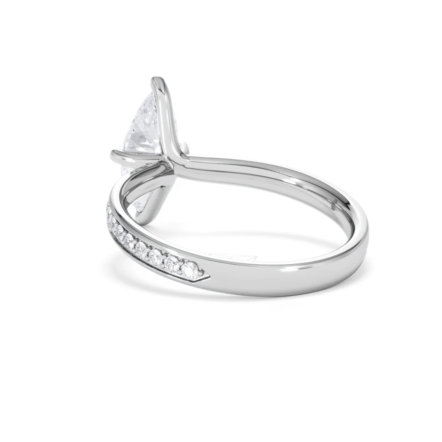 Origin Twist 1.00ct Marquise Cut Lab Diamond Solitaire Engagement Ring with Side Stones in 18K White Gold - Image 54