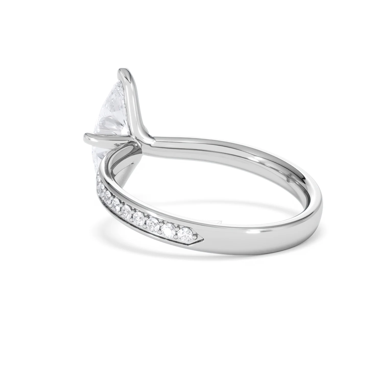 Origin Twist 1.00ct Marquise Cut Lab Diamond Solitaire Engagement Ring with Side Stones in 18K White Gold - Image 56