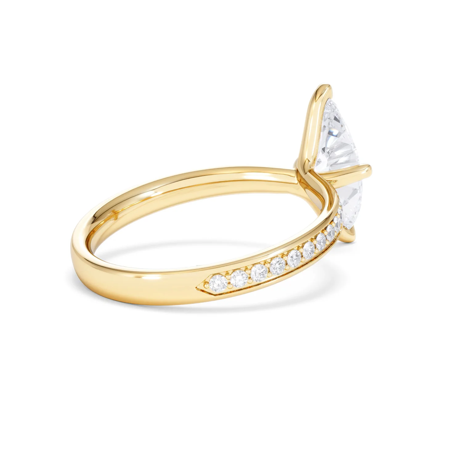 Origin Twist 1.00ct Marquise Cut Lab Diamond Solitaire Engagement Ring with Side Stones in 18K Yellow Gold - Image 36