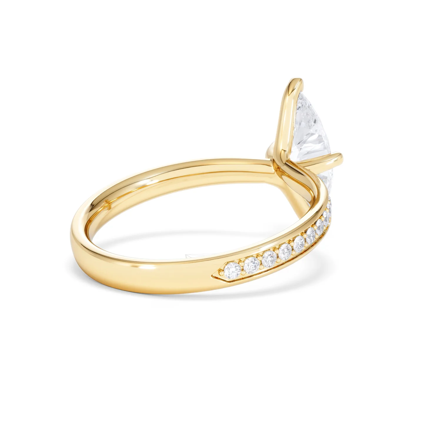 Origin Twist 1.00ct Marquise Cut Lab Diamond Solitaire Engagement Ring with Side Stones in 18K Yellow Gold - Image 38