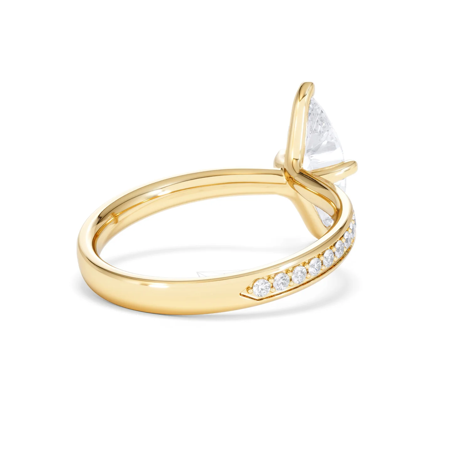 Origin Twist 1.00ct Marquise Cut Lab Diamond Solitaire Engagement Ring with Side Stones in 18K Yellow Gold - Image 39