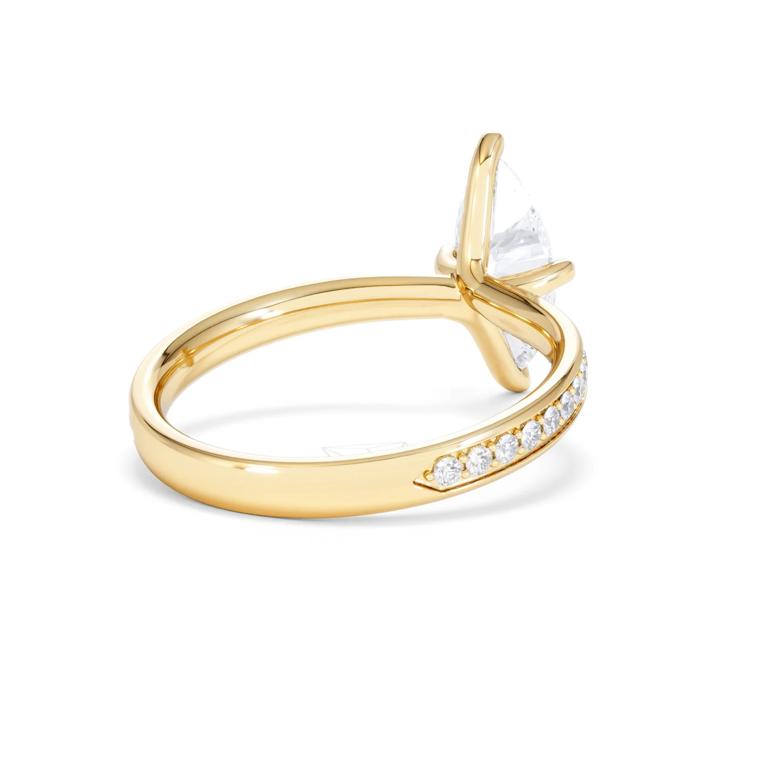 Origin Twist 1.00ct Marquise Cut Lab Diamond Solitaire Engagement Ring with Side Stones in 18K Yellow Gold - Image 40