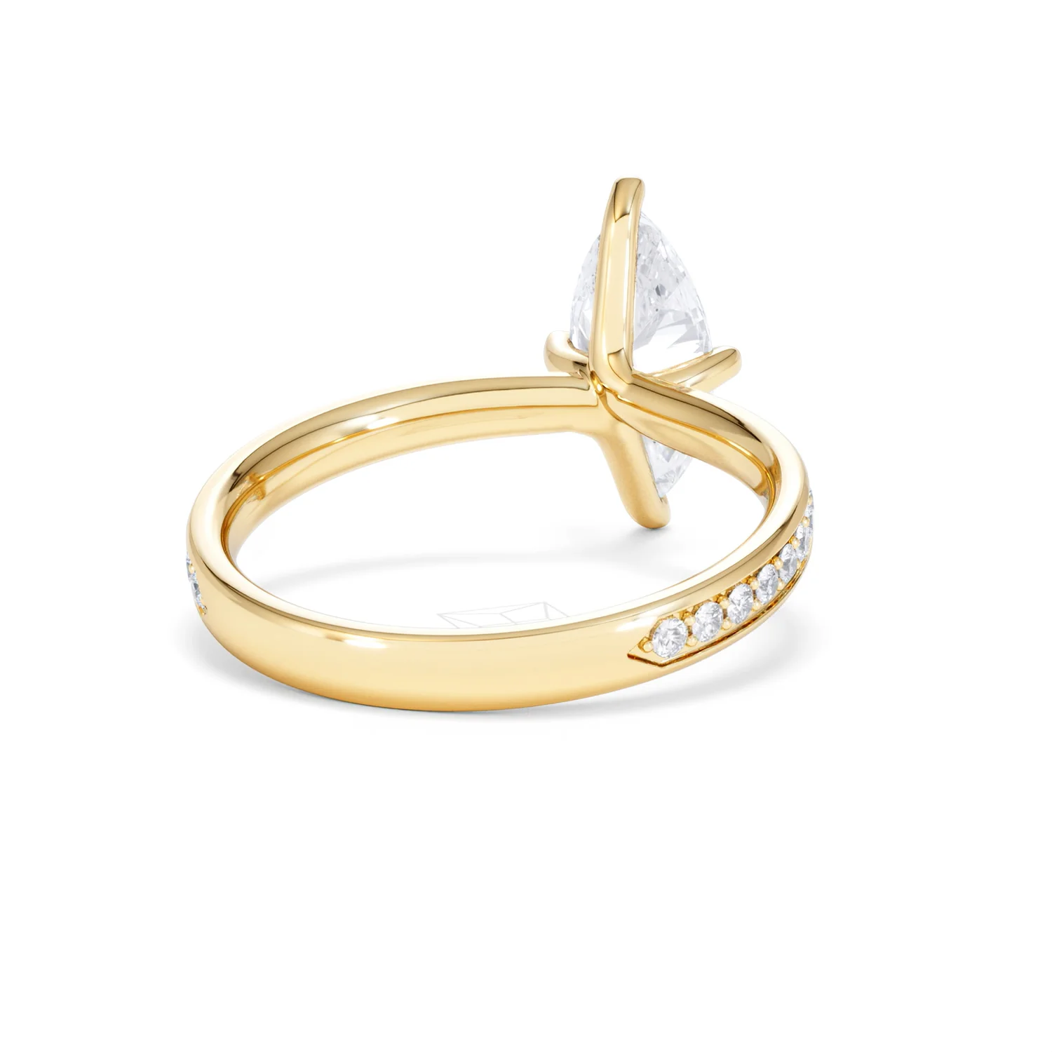 Origin Twist 1.00ct Marquise Cut Lab Diamond Solitaire Engagement Ring with Side Stones in 18K Yellow Gold - Image 42
