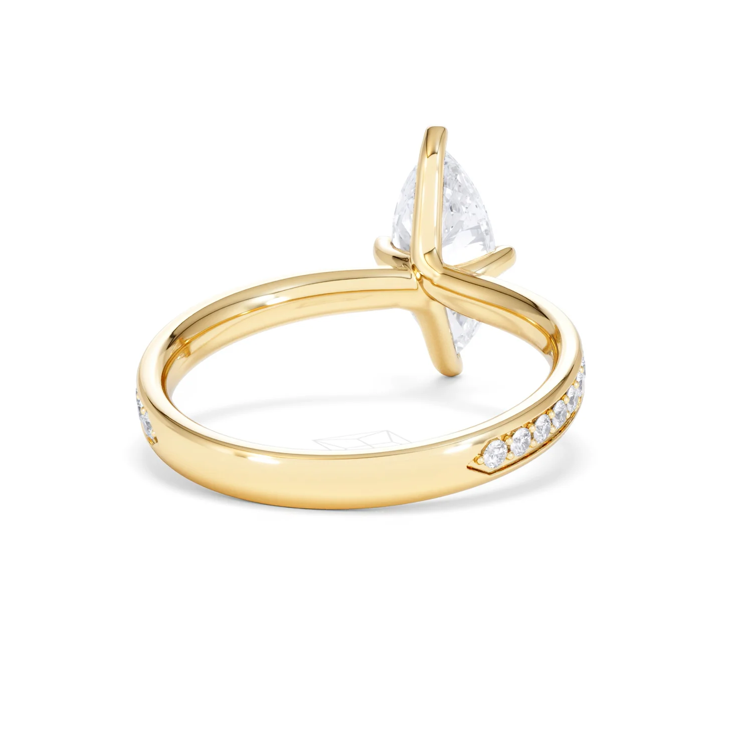 Origin Twist 1.00ct Marquise Cut Lab Diamond Solitaire Engagement Ring with Side Stones in 18K Yellow Gold - Image 43