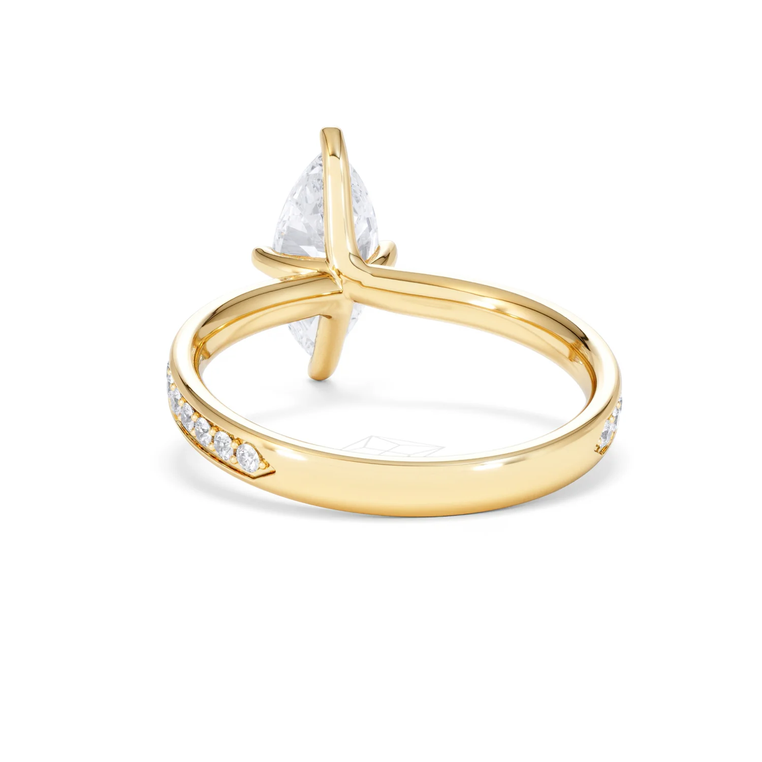 Origin Twist 1.00ct Marquise Cut Lab Diamond Solitaire Engagement Ring with Side Stones in 18K Yellow Gold - Image 50