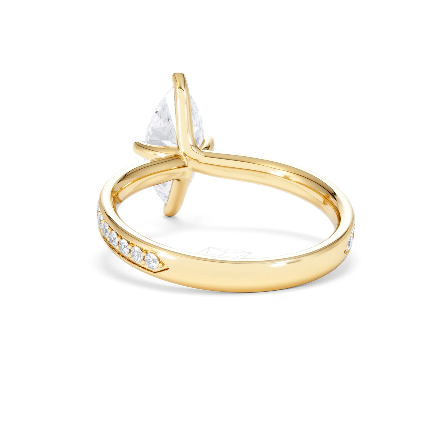 Origin Twist 1.00ct Marquise Cut Lab Diamond Solitaire Engagement Ring with Side Stones in 18K Yellow Gold - Image 51