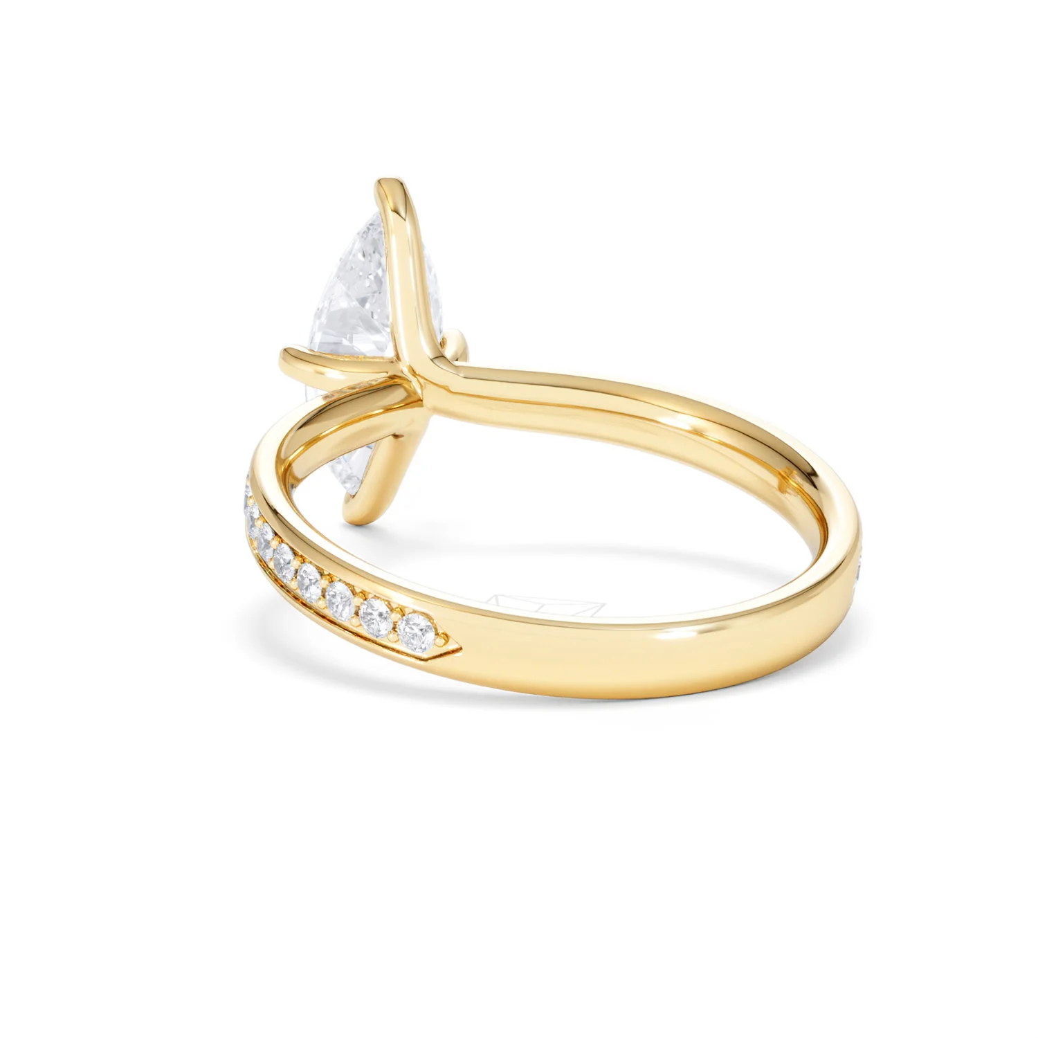Origin Twist 1.00ct Marquise Cut Lab Diamond Solitaire Engagement Ring with Side Stones in 18K Yellow Gold - Image 53