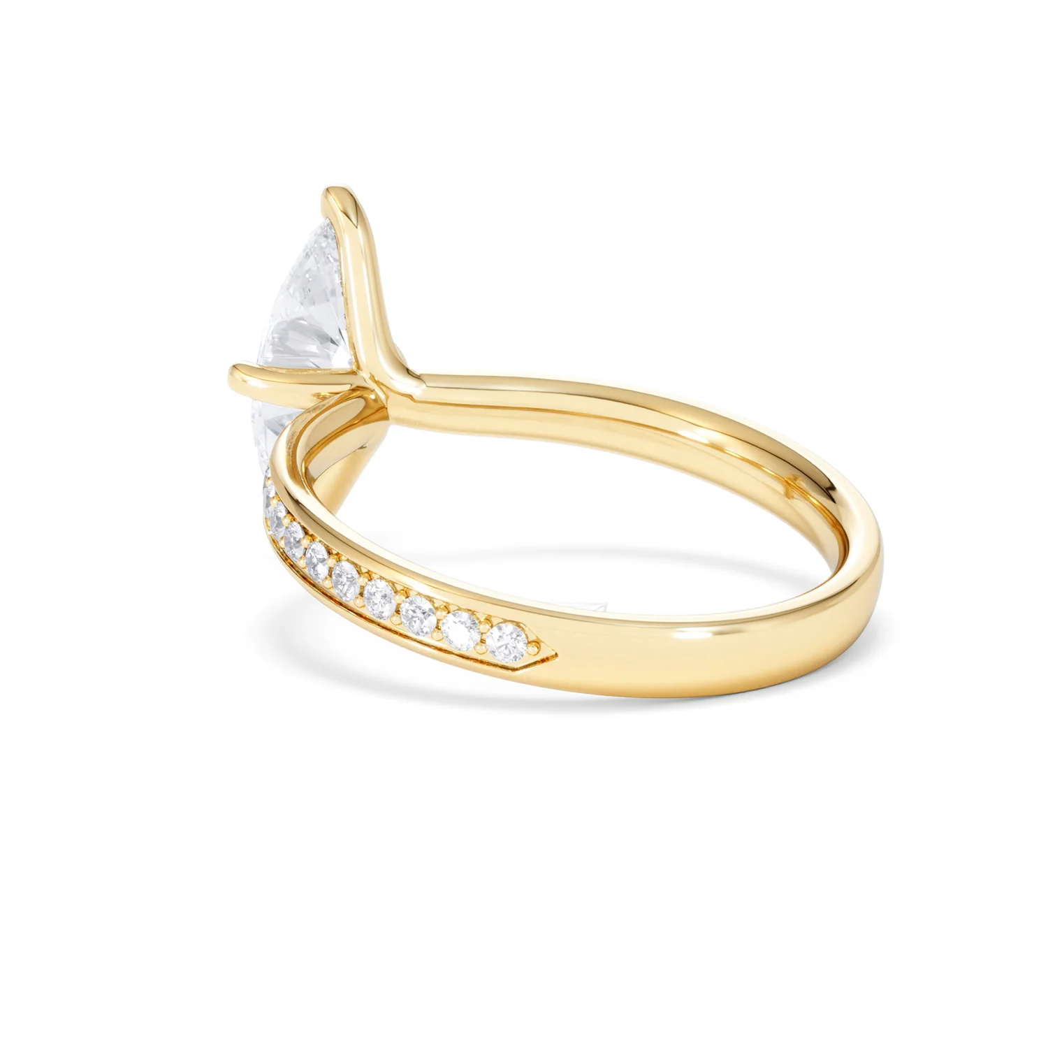 Origin Twist 1.00ct Marquise Cut Lab Diamond Solitaire Engagement Ring with Side Stones in 18K Yellow Gold - Image 56