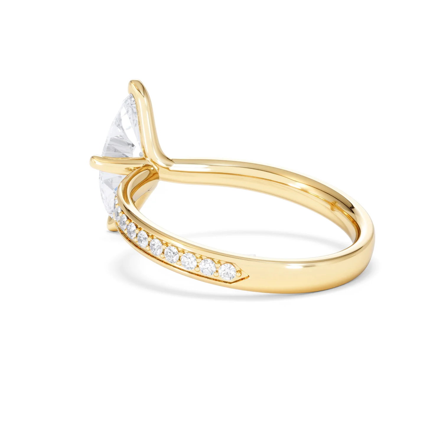 Origin Twist 1.00ct Marquise Cut Lab Diamond Solitaire Engagement Ring with Side Stones in 18K Yellow Gold - Image 57