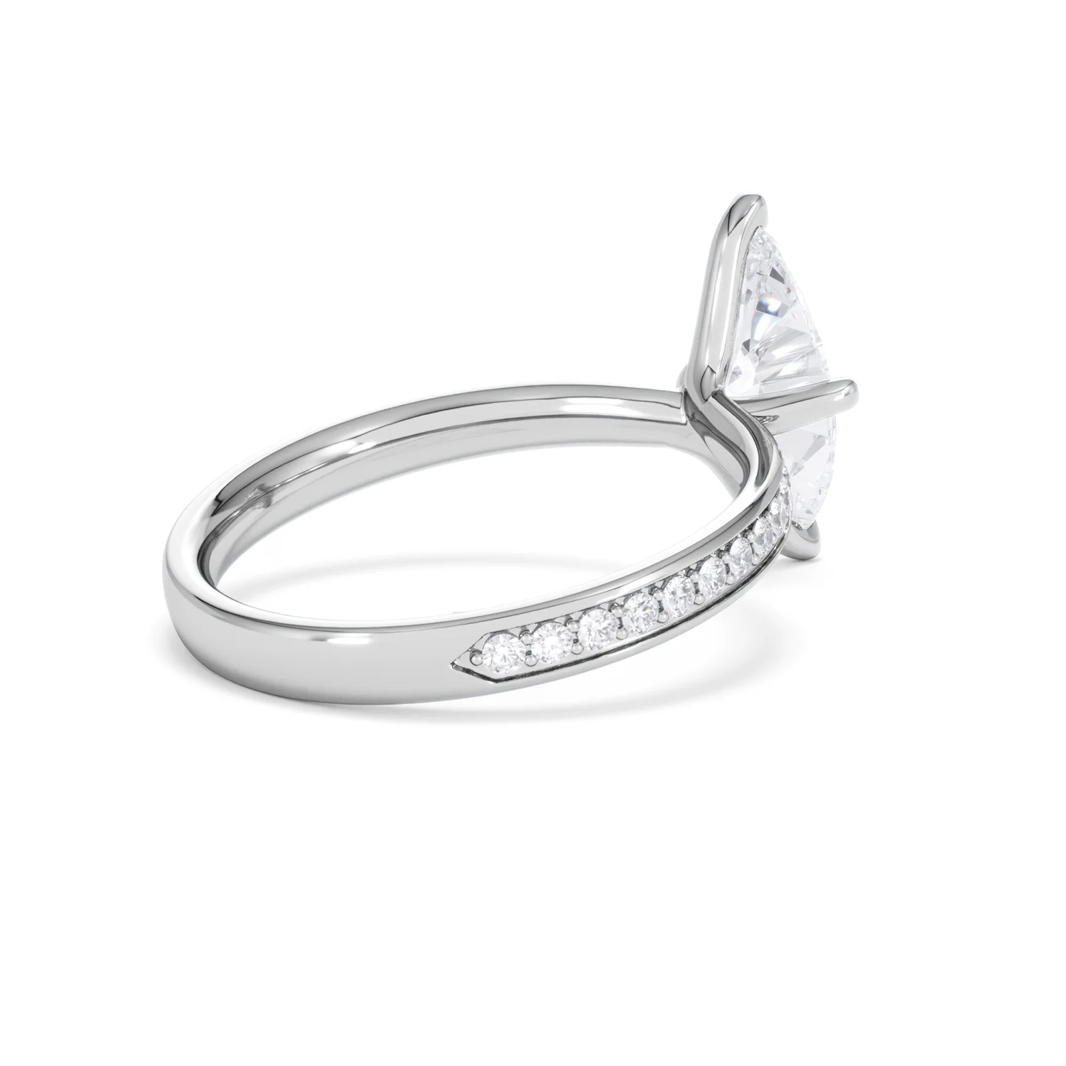 Origin Twist 1.00ct Marquise Cut Lab Diamond Solitaire Engagement Ring with Side Stones in Platinum - Image 36