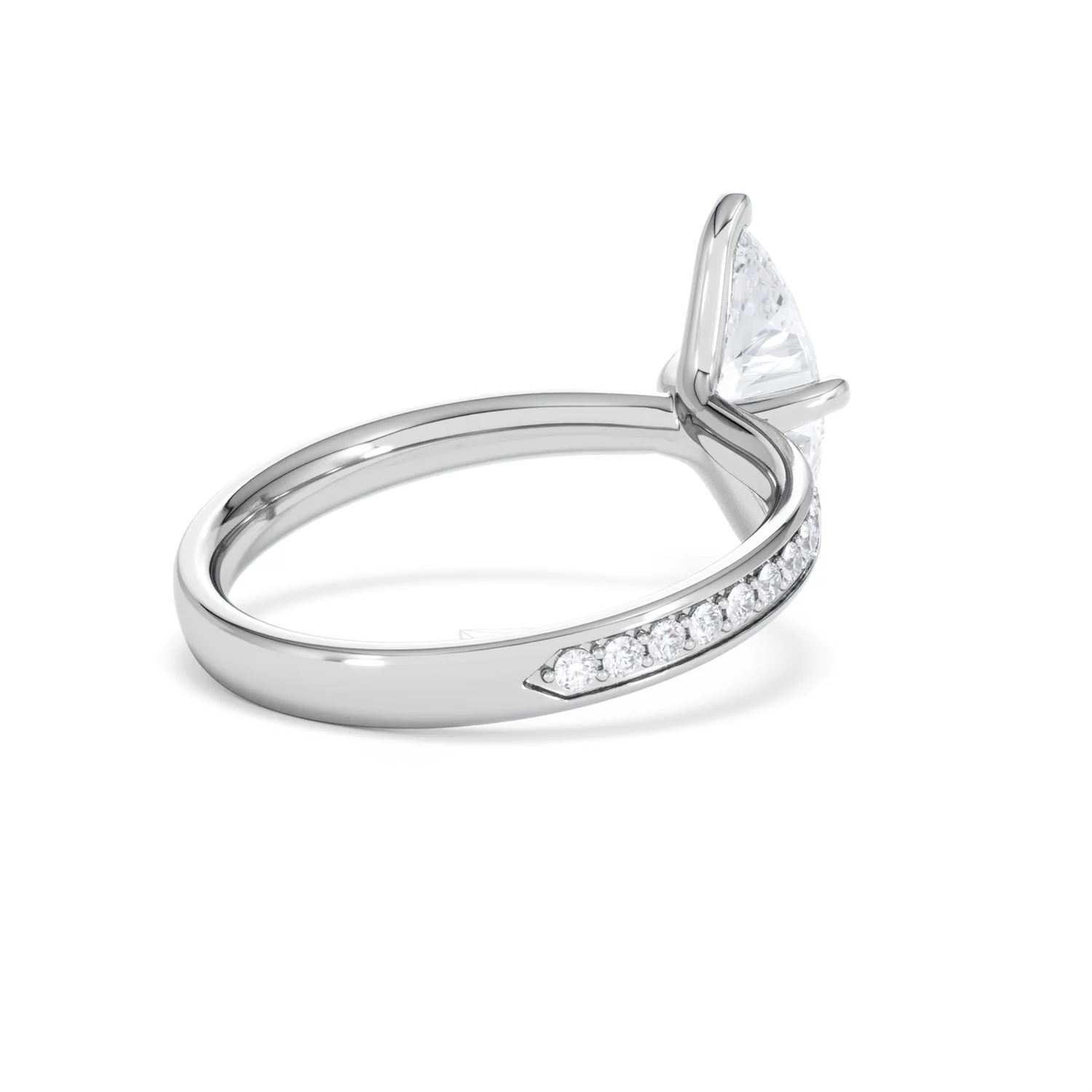 Origin Twist 1.00ct Marquise Cut Lab Diamond Solitaire Engagement Ring with Side Stones in Platinum - Image 38