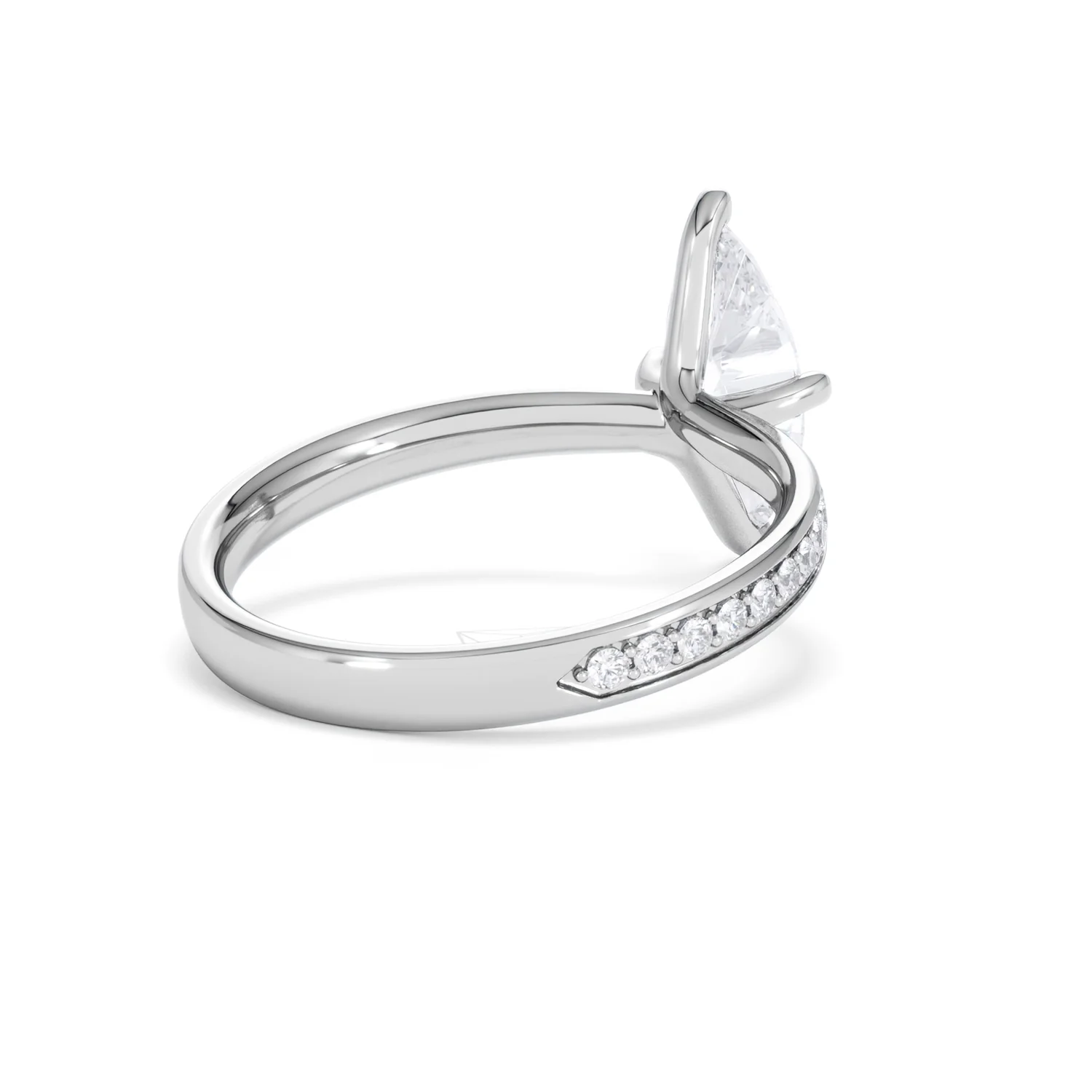 Origin Twist 1.00ct Marquise Cut Lab Diamond Solitaire Engagement Ring with Side Stones in Platinum - Image 39
