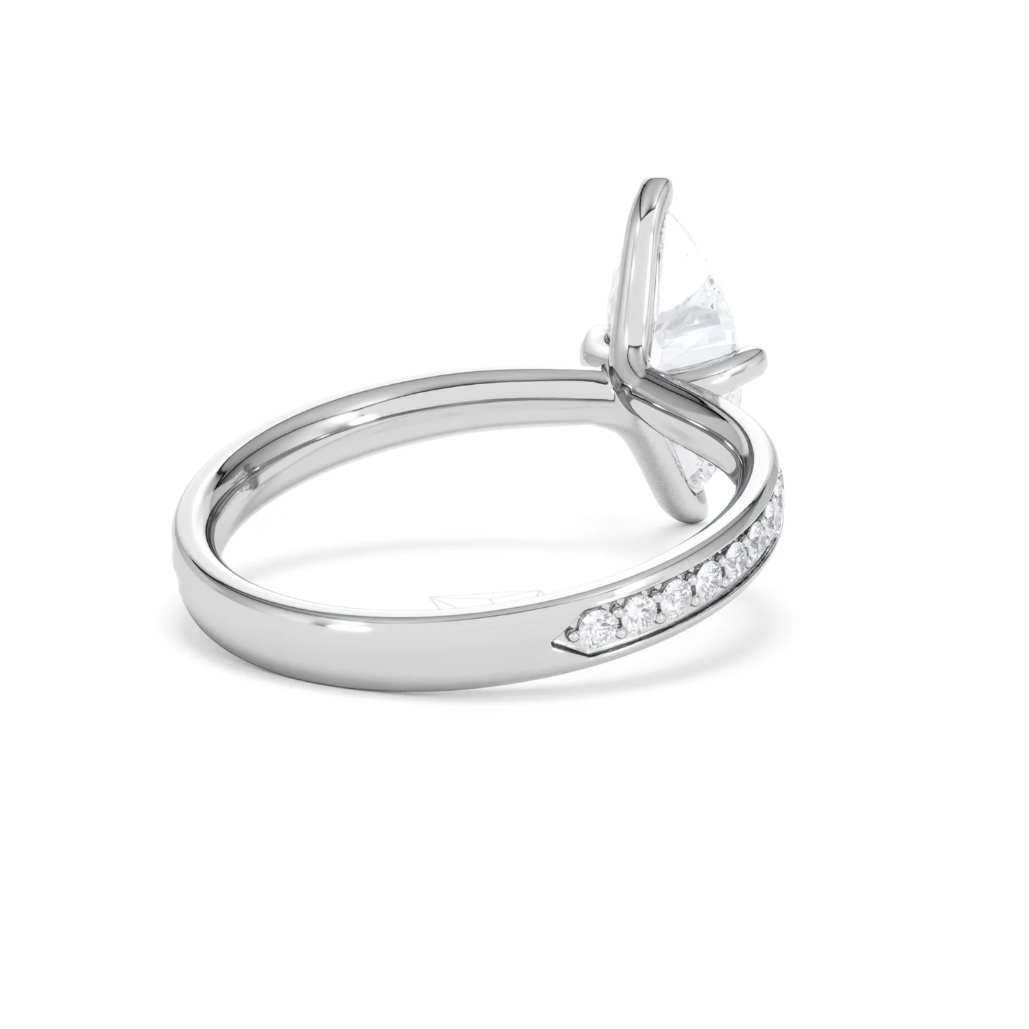 Origin Twist 1.00ct Marquise Cut Lab Diamond Solitaire Engagement Ring with Side Stones in Platinum - Image 40