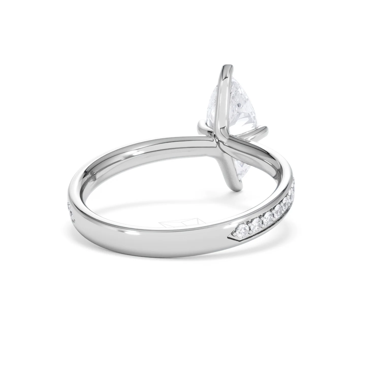 Origin Twist 1.00ct Marquise Cut Lab Diamond Solitaire Engagement Ring with Side Stones in Platinum - Image 42