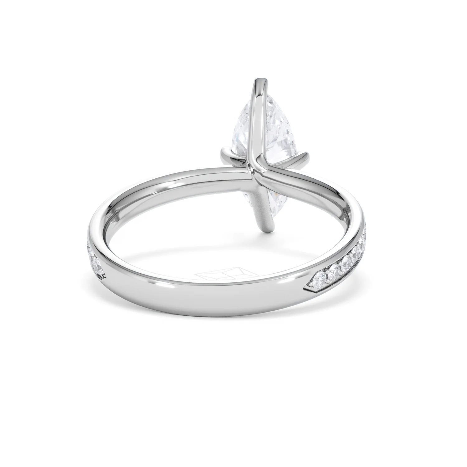 Origin Twist 1.00ct Marquise Cut Lab Diamond Solitaire Engagement Ring with Side Stones in Platinum - Image 44