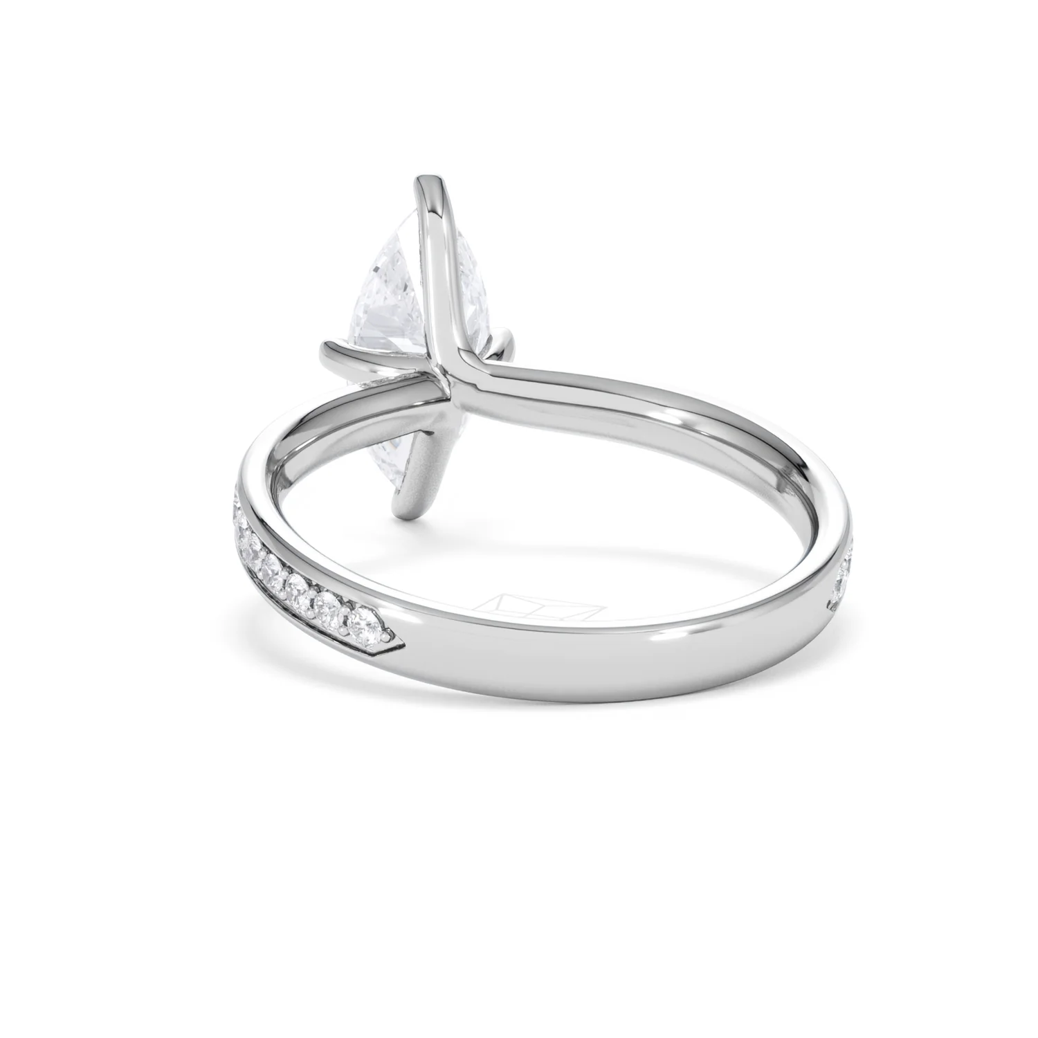 Origin Twist 1.00ct Marquise Cut Lab Diamond Solitaire Engagement Ring with Side Stones in Platinum - Image 51