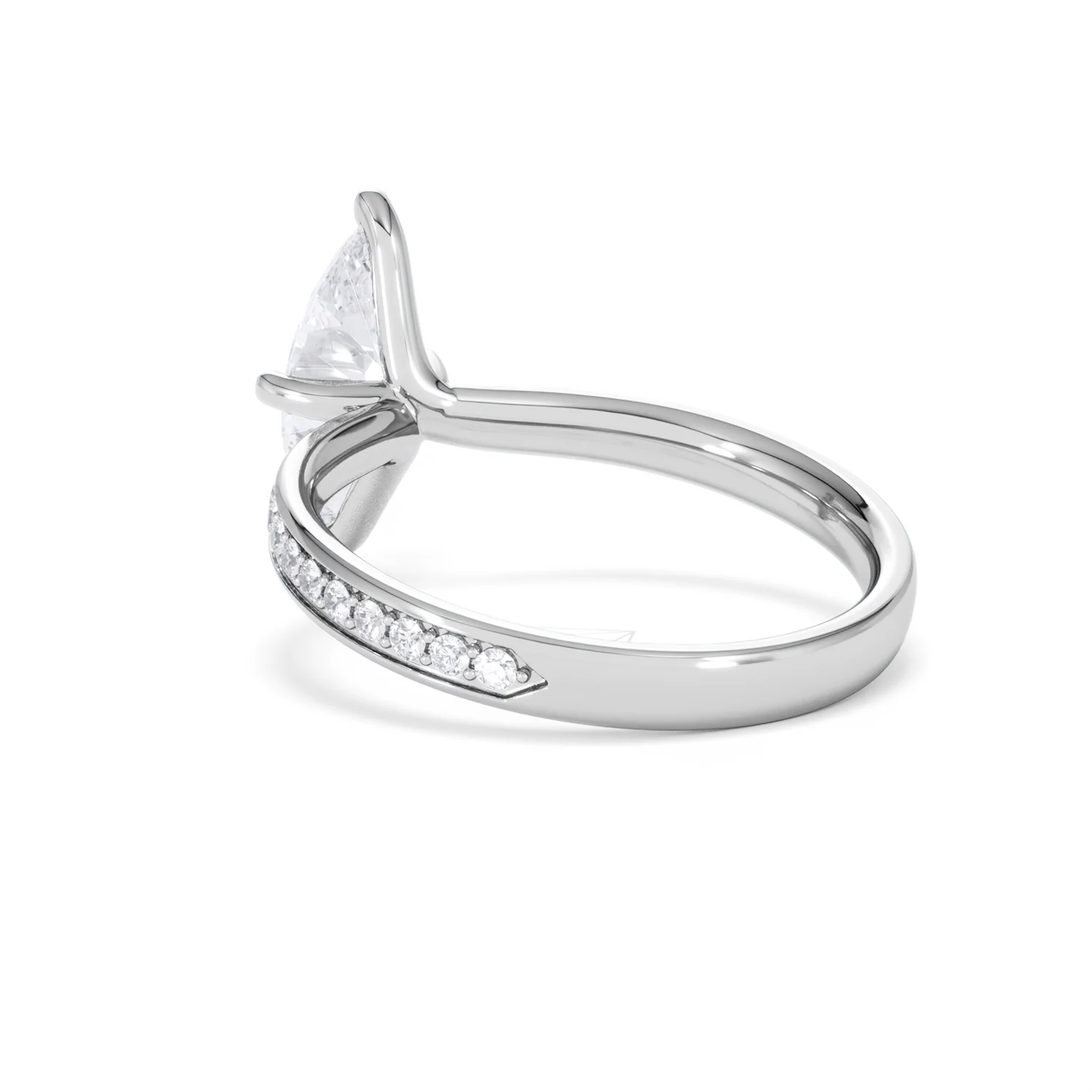 Origin Twist 1.00ct Marquise Cut Lab Diamond Solitaire Engagement Ring with Side Stones in Platinum - Image 55