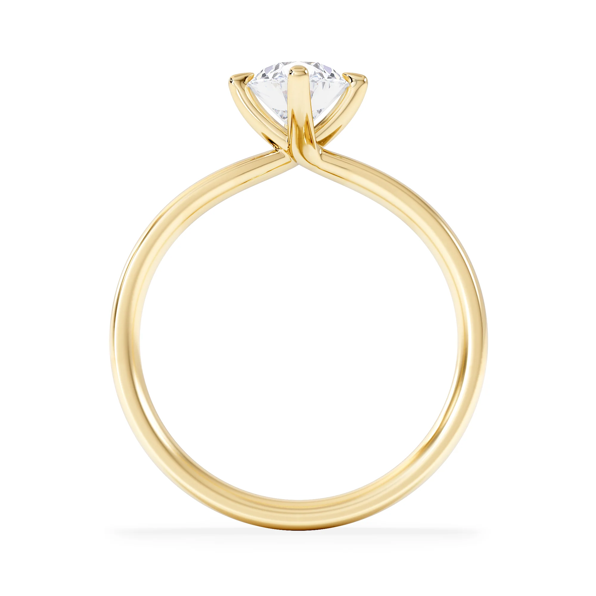 Origin Twist 1.00ct Oval Cut Lab Diamond Solitaire Engagement Ring in 18K Yellow Gold - Image 3