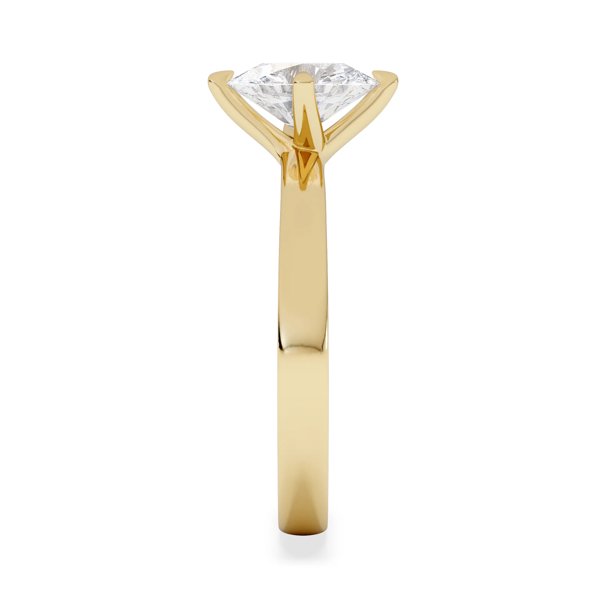 Origin Twist 1.00ct Oval Cut Lab Diamond Solitaire Engagement Ring in 18K Yellow Gold - Image 5
