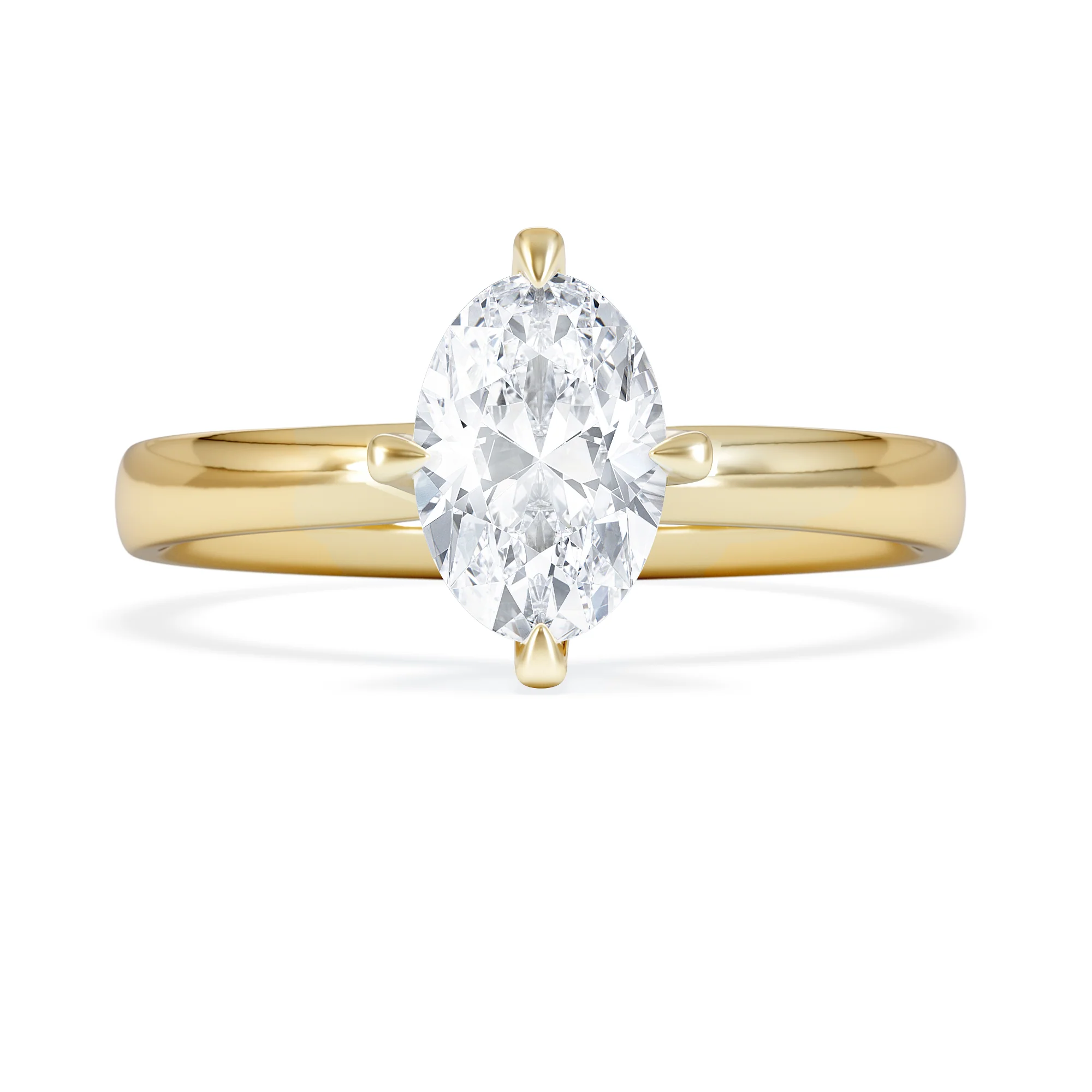 Origin Twist 1.00ct Oval Cut Lab Diamond Solitaire Engagement Ring in 18K Yellow Gold - Image 6