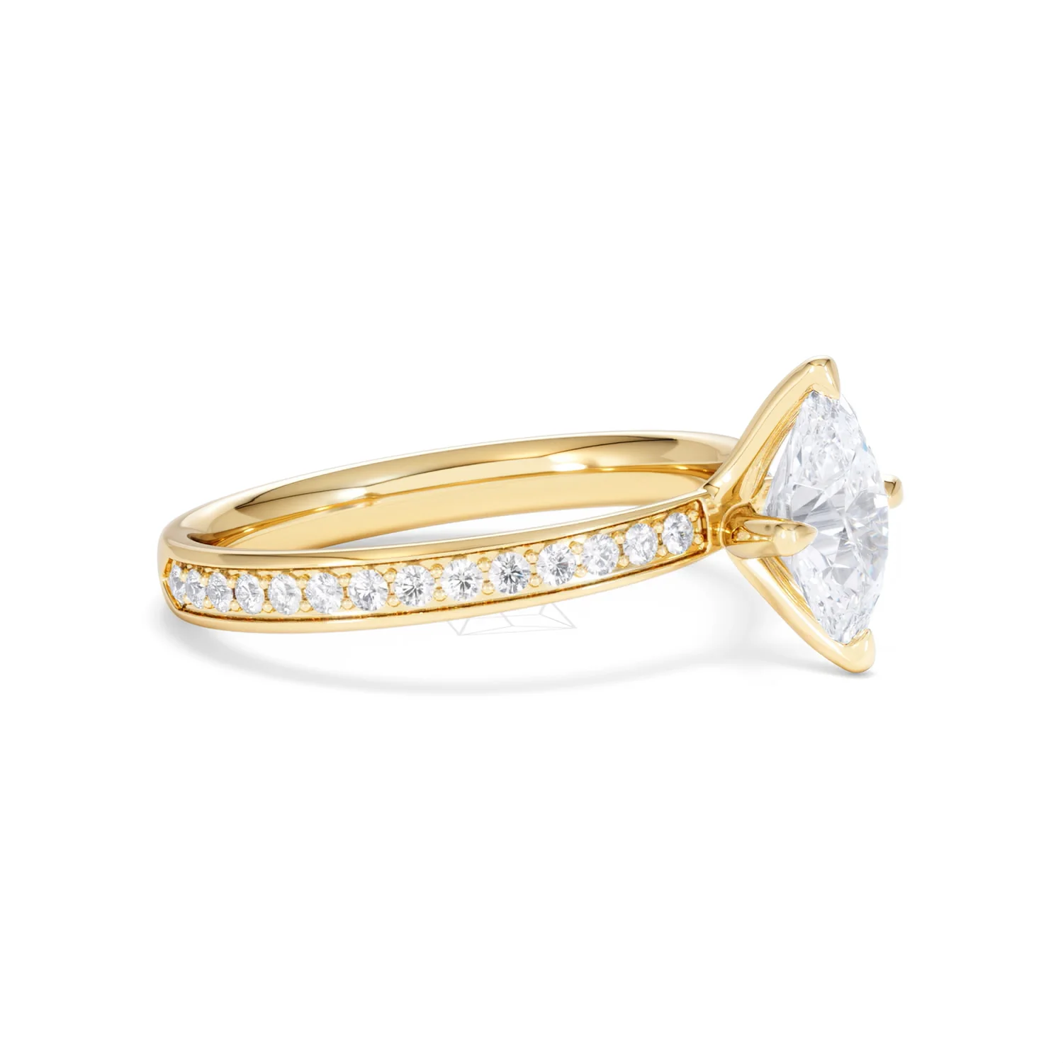Origin Twist 1.00ct Oval Cut Lab Diamond Solitaire Engagement Ring with Side Stones in 18K Yellow Gold - Image 20