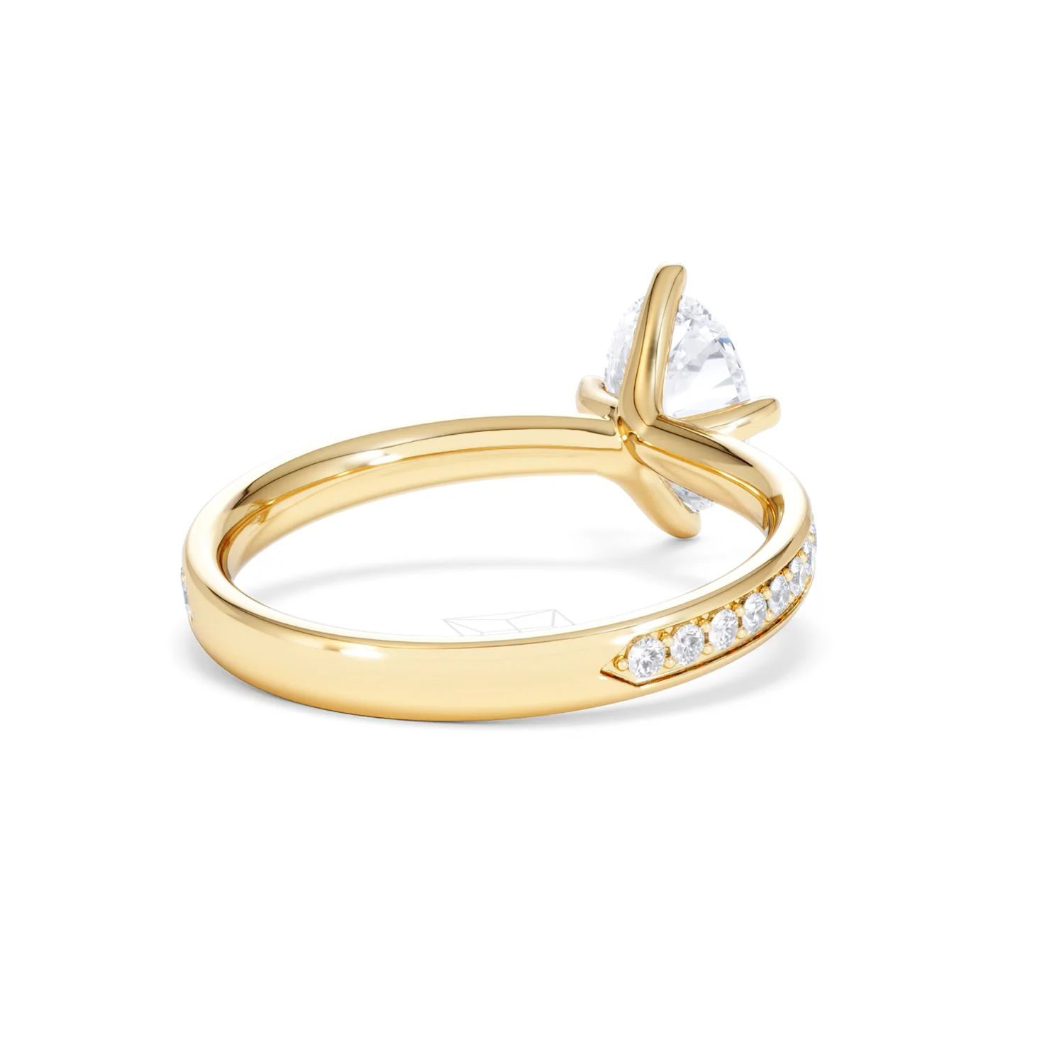 Origin Twist 1.00ct Oval Cut Lab Diamond Solitaire Engagement Ring with Side Stones in 18K Yellow Gold - Image 41