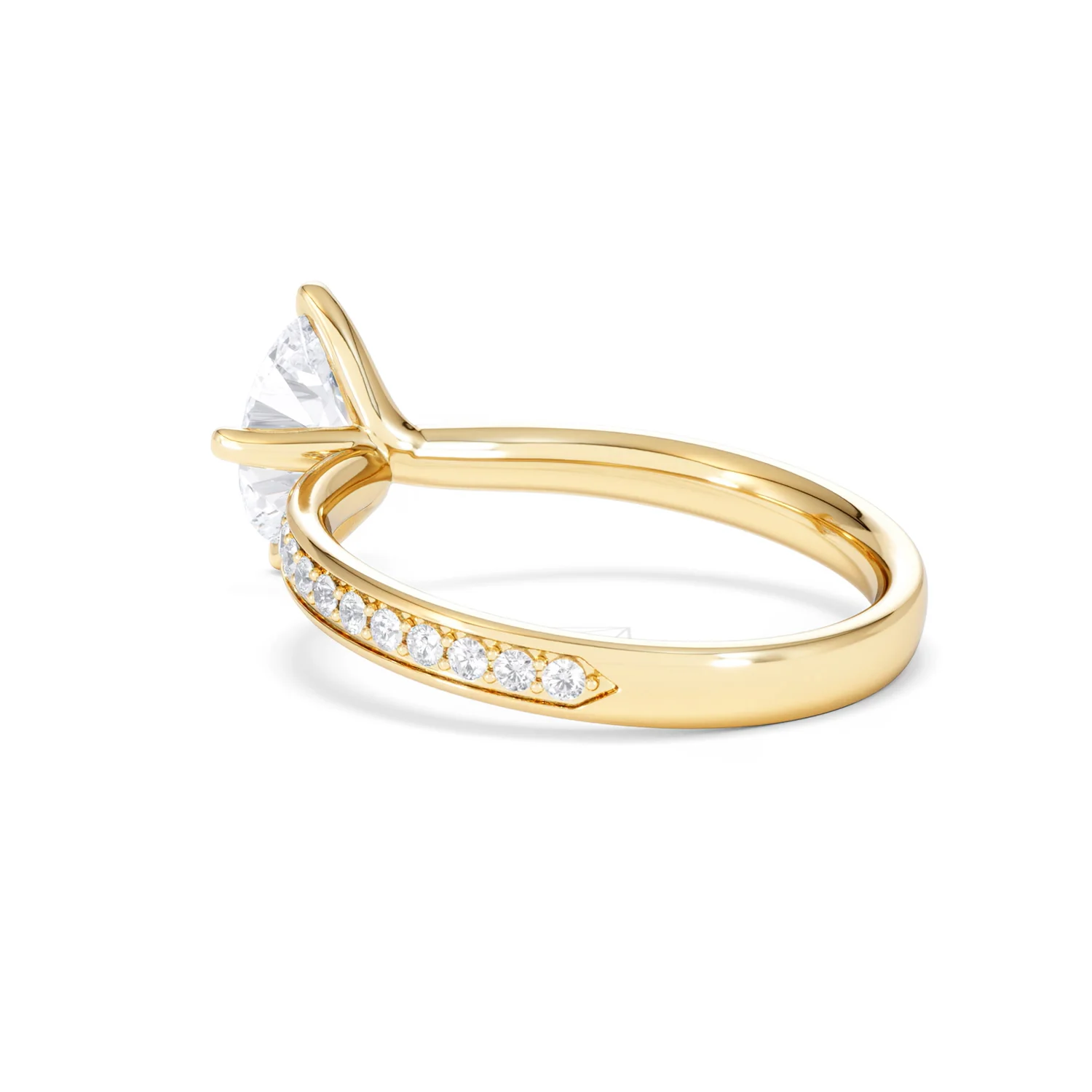 Origin Twist 1.00ct Oval Cut Lab Diamond Solitaire Engagement Ring with Side Stones in 18K Yellow Gold - Image 57