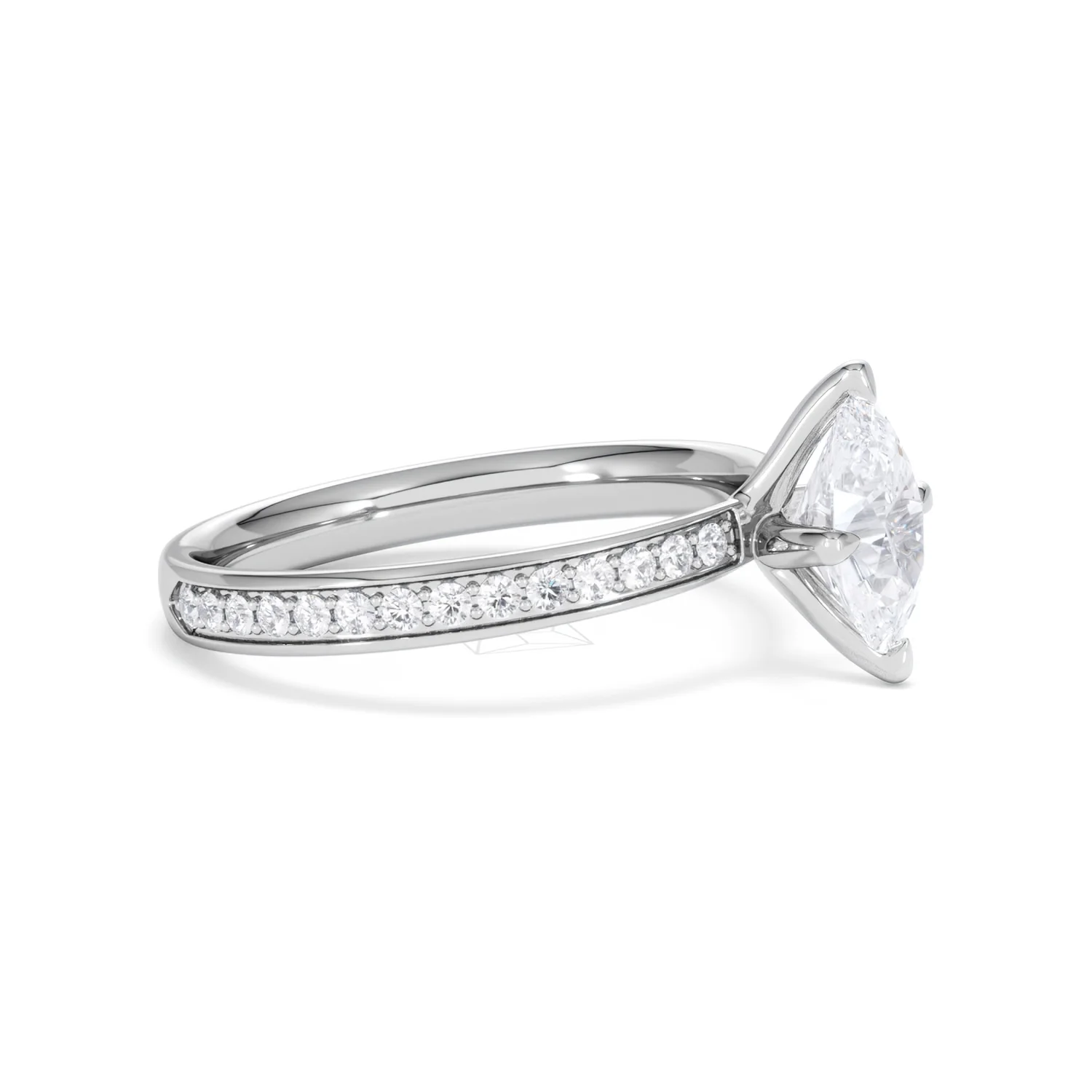Origin Twist 1.00ct Oval Cut Lab Diamond Solitaire Engagement Ring with Side Stones in Platinum - Image 21