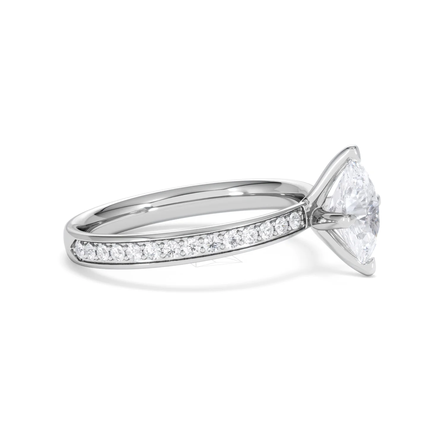 Origin Twist 1.00ct Oval Cut Lab Diamond Solitaire Engagement Ring with Side Stones in Platinum - Image 22